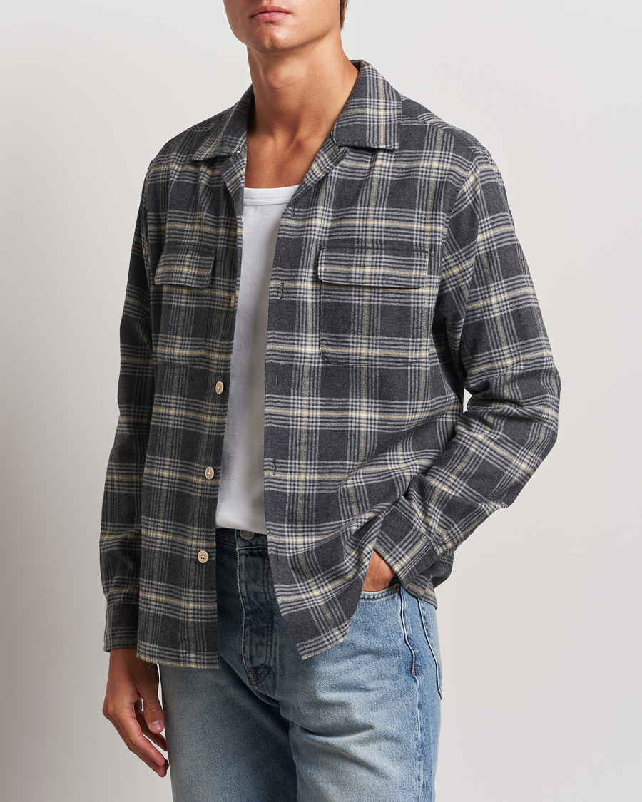 Hombres | Camisas | Sunflower | Flannel Pocket Shirt Grey Check