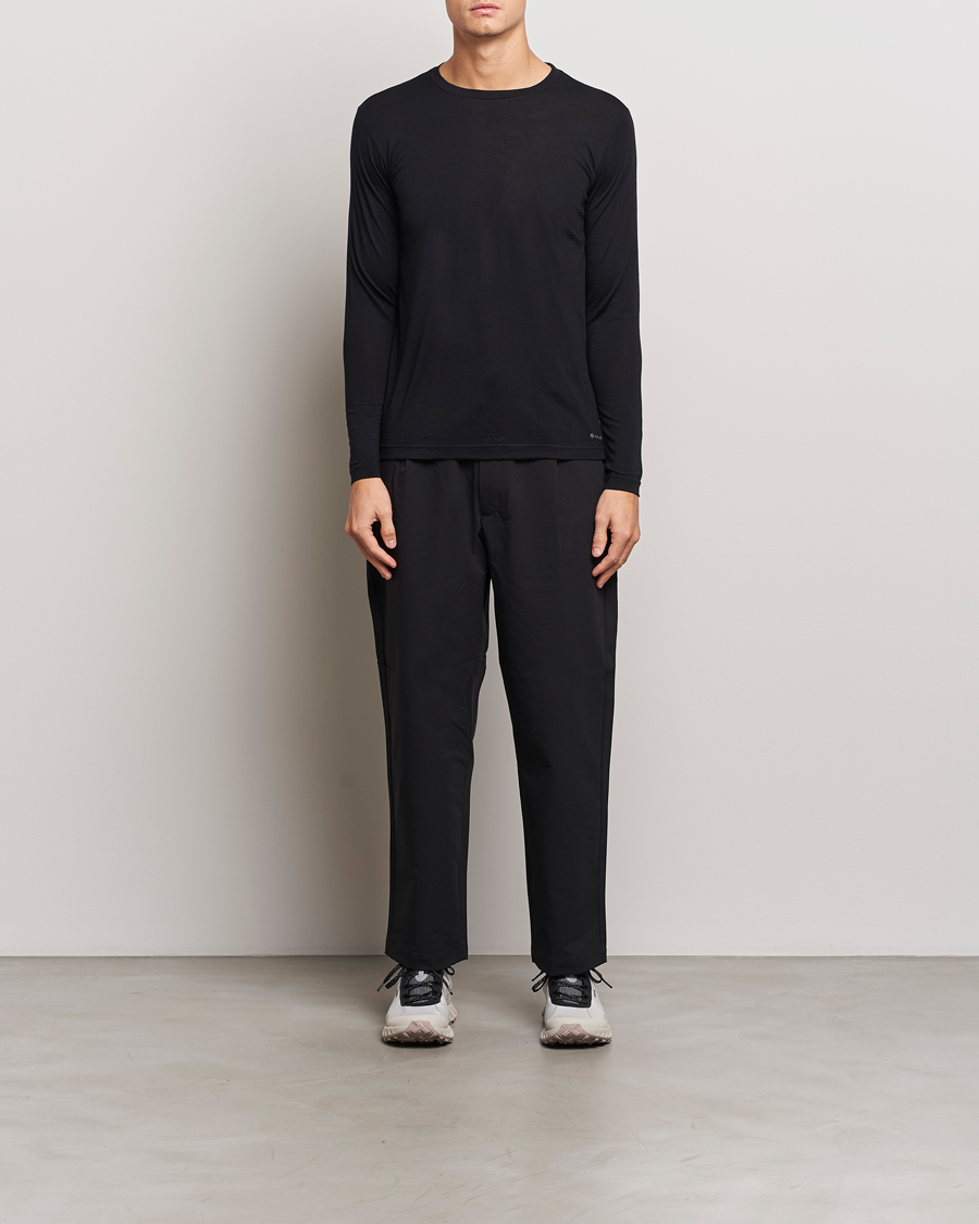 Hombres | Jerséis y prendas de punto | Snow Peak | Merino Wool Long Sleeve T-Shirt Black