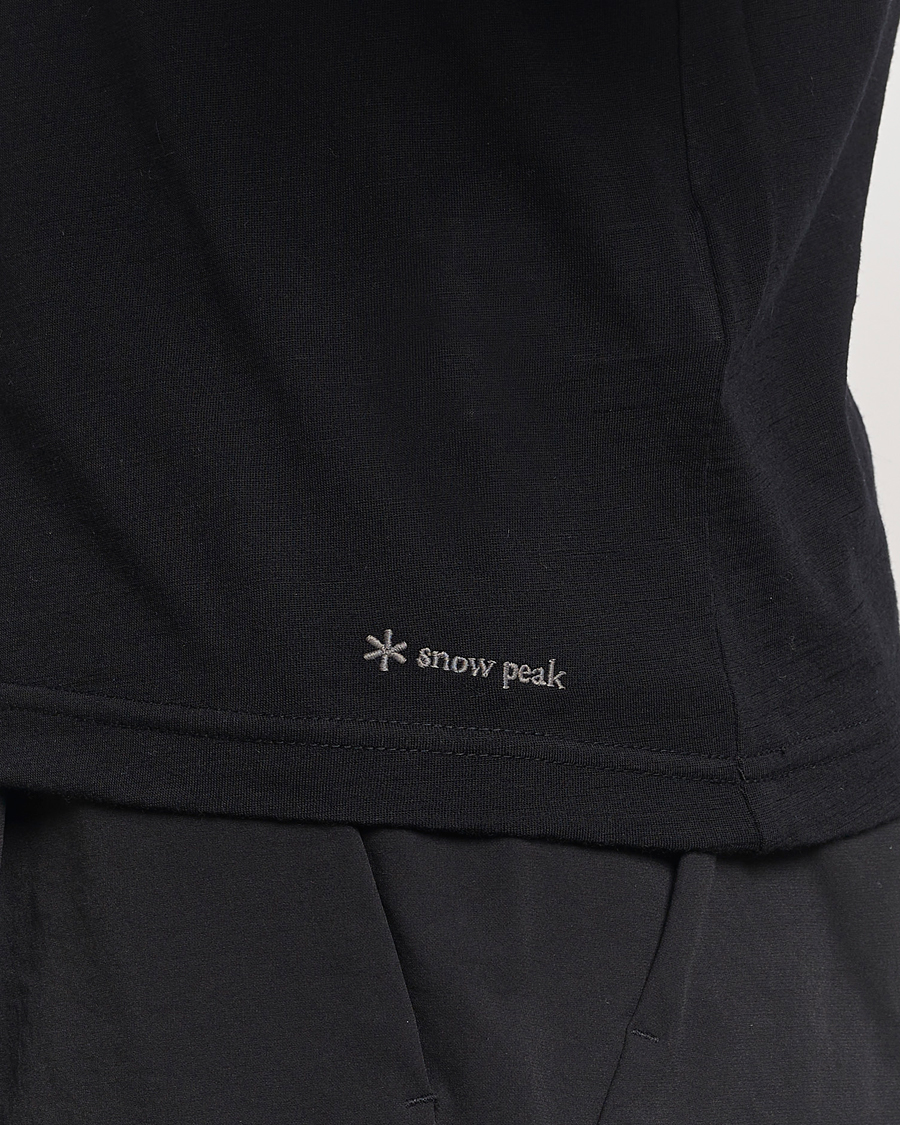 Hombres | Jerséis y prendas de punto | Snow Peak | Merino Wool Long Sleeve T-Shirt Black