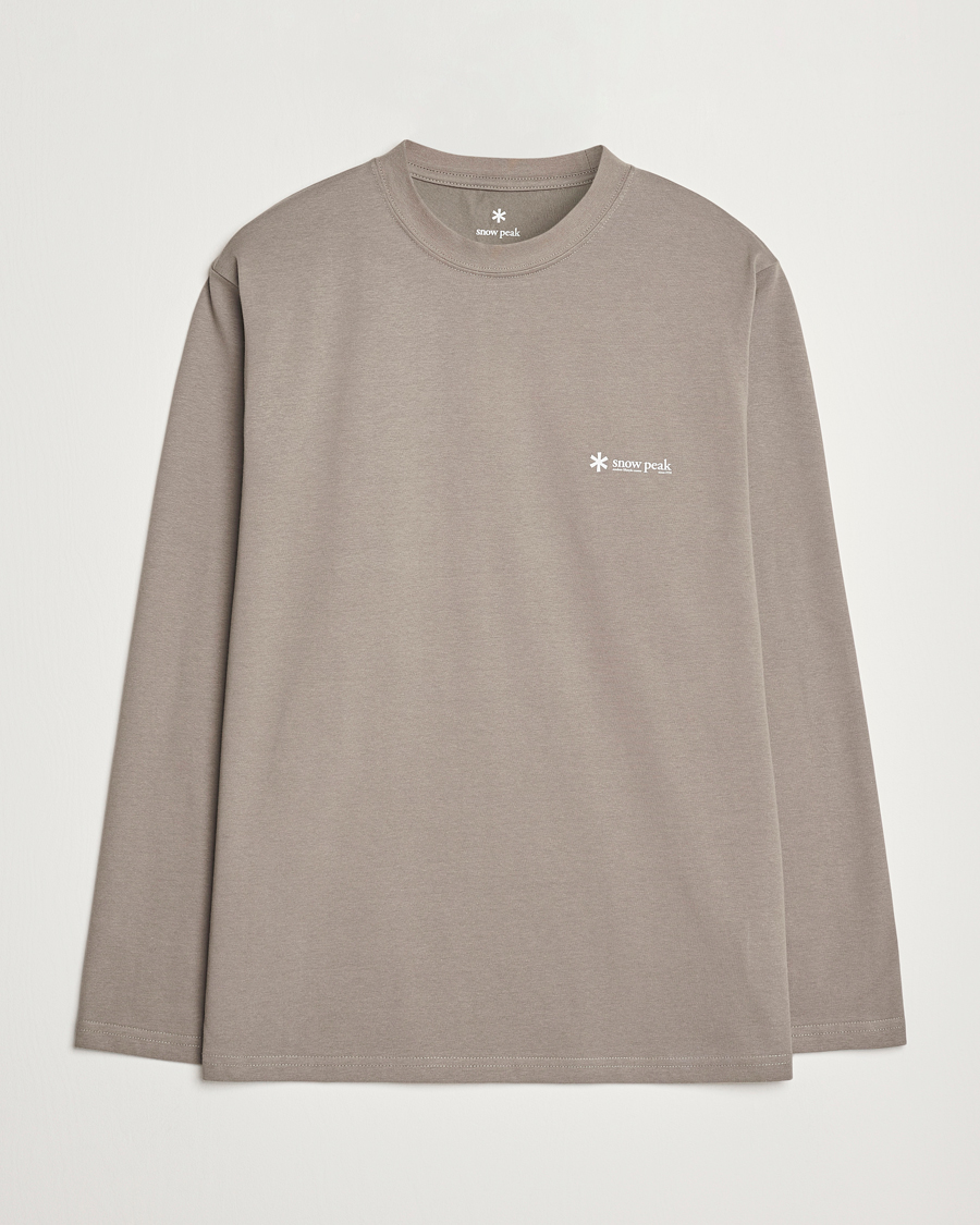 Hombres | Camisetas | Snow Peak | Onepoint Long Sleeve T-Shirt Greige