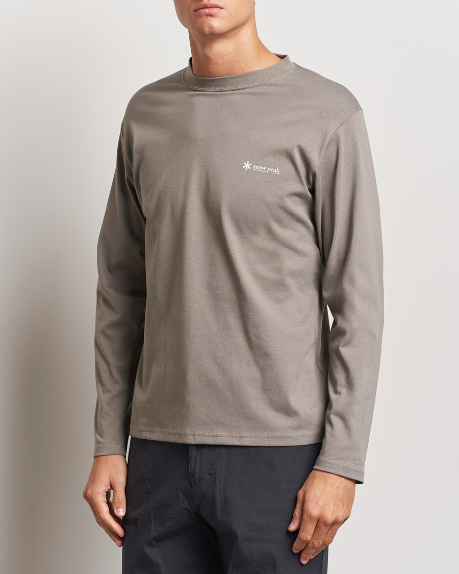 Hombres | Camisetas | Snow Peak | Onepoint Long Sleeve T-Shirt Greige