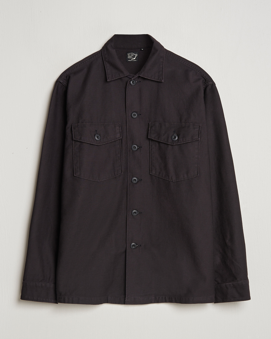 Hombres | Camisas | orSlow | Cotton Sateen US Army Overshirt Black