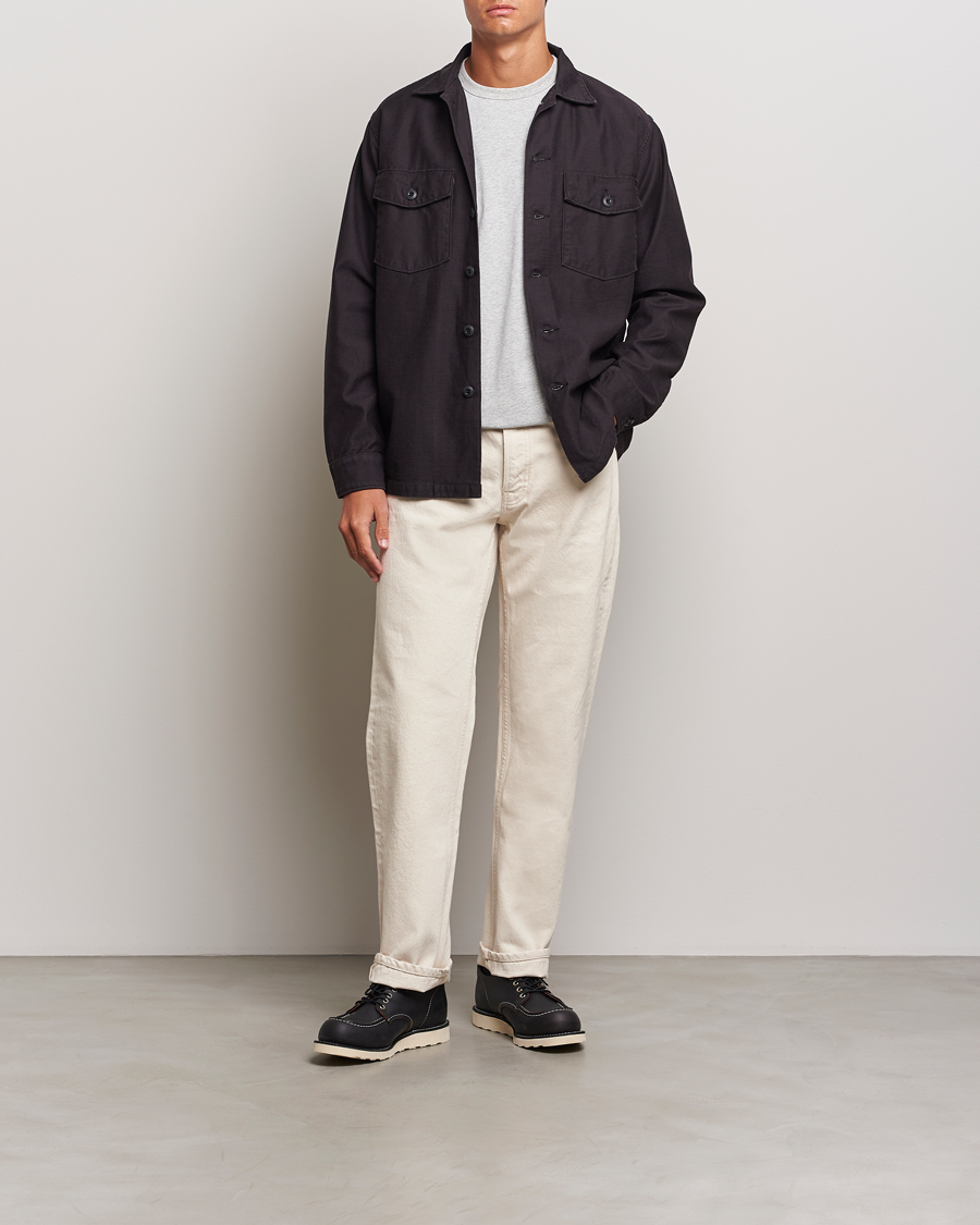 Hombres | Camisas | orSlow | Cotton Sateen US Army Overshirt Black