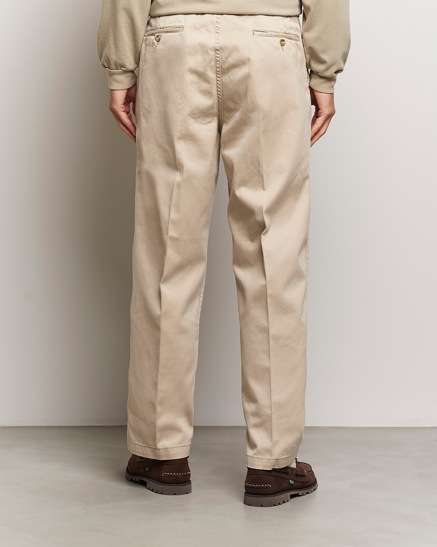 Hombres | Pantalones | orSlow | Two Tuck Wide Trousers Khaki