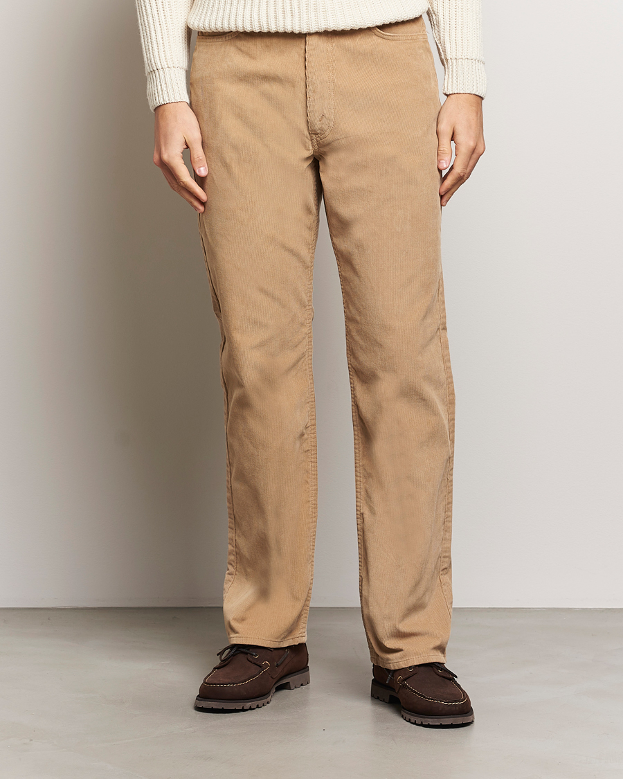 Hombres | Pantalones | orSlow | Shoe Cut Corduroy Pants Beige