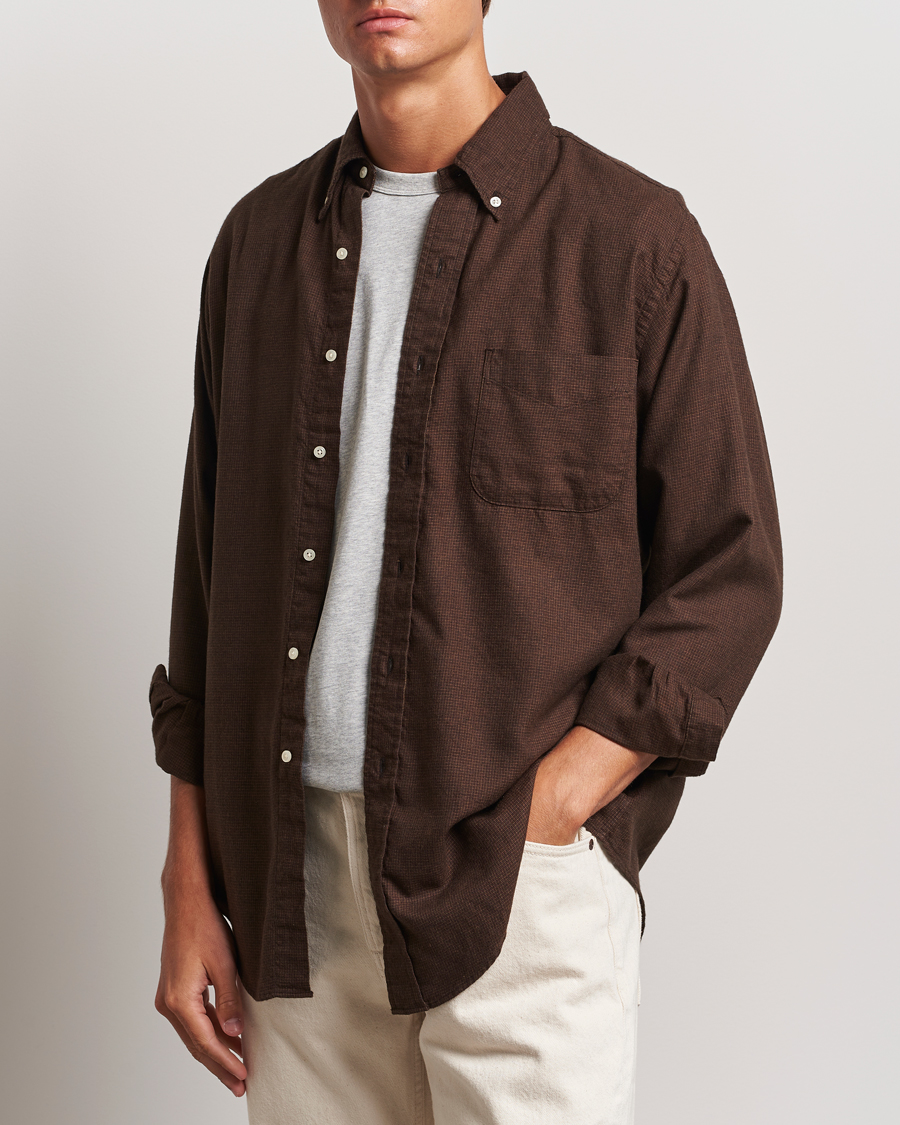 Hombres | Camisas | orSlow | Button Down Shirt Burgundy