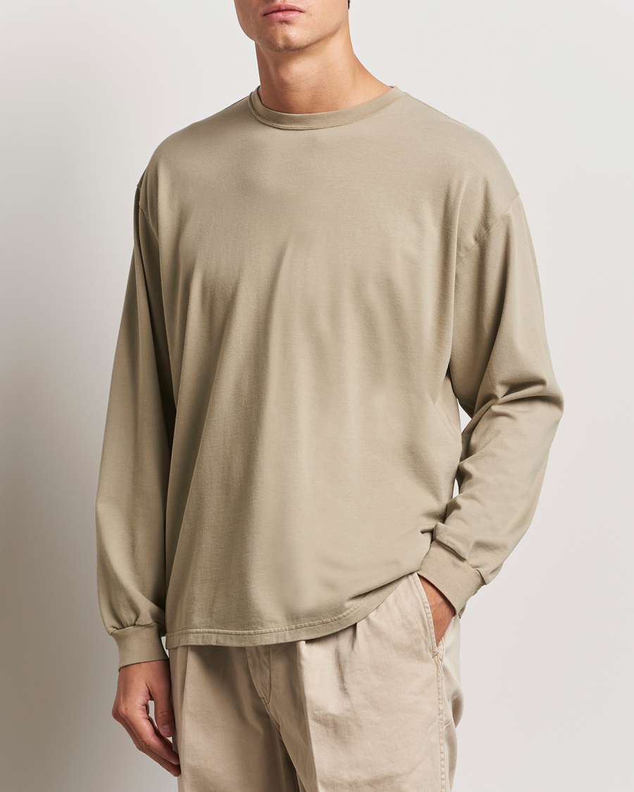Hombres | Camisetas | orSlow | Relax Fit Long Sleeve T-Shirt Olive Drab