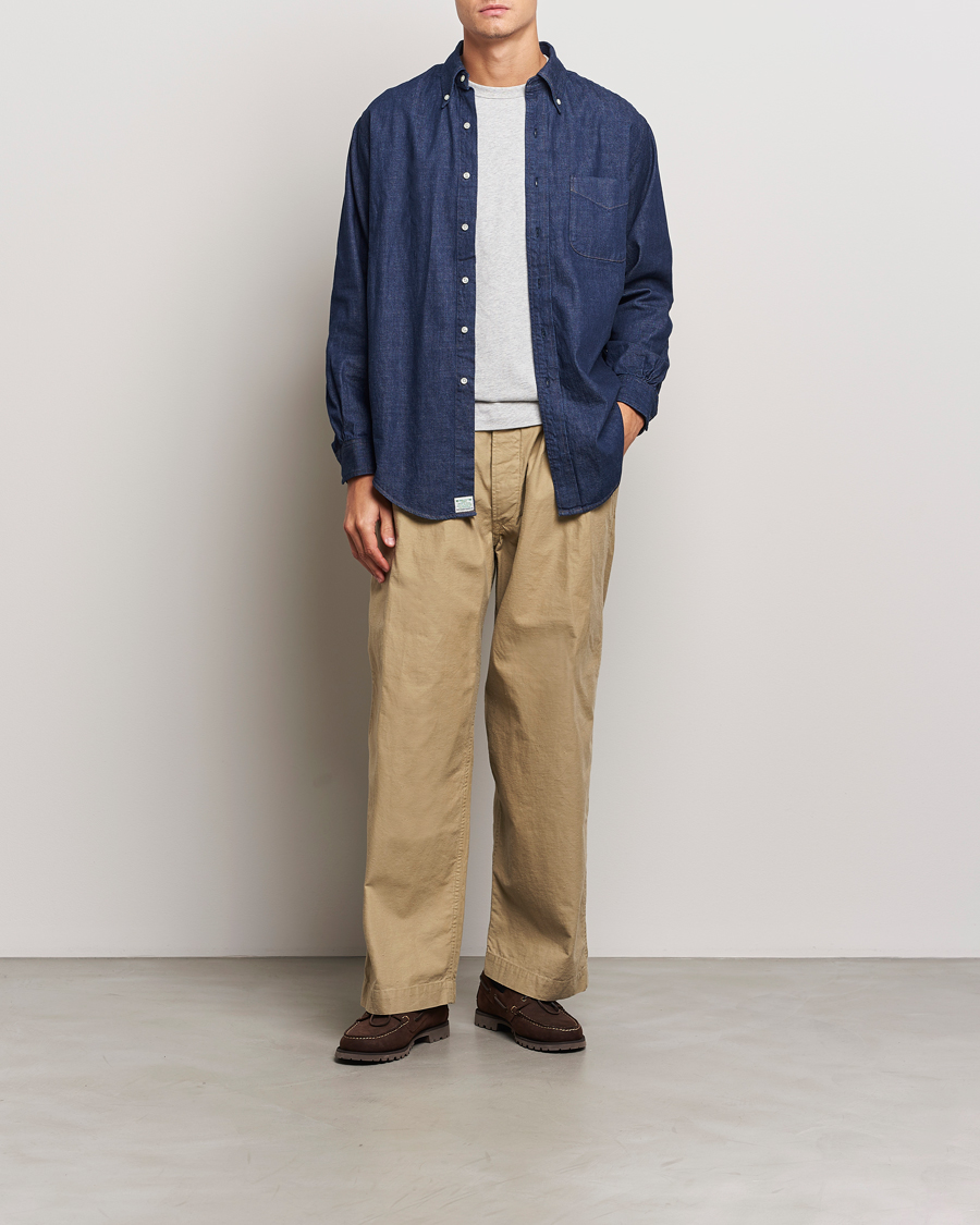 Hombres | Camisas | orSlow | Denim Button Down Shirt One Wash