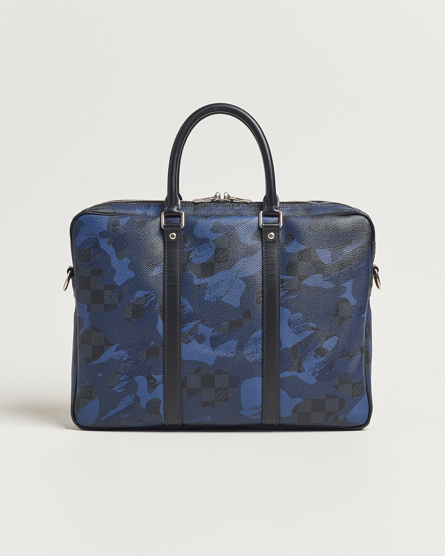 Hombres | Louis Vuitton Pre-Owned Porte-Documents Voyage Briefcase Navy Blue | Louis Vuitton Pre-Owned | Porte-Documents Voyage Briefcase Navy Blue
