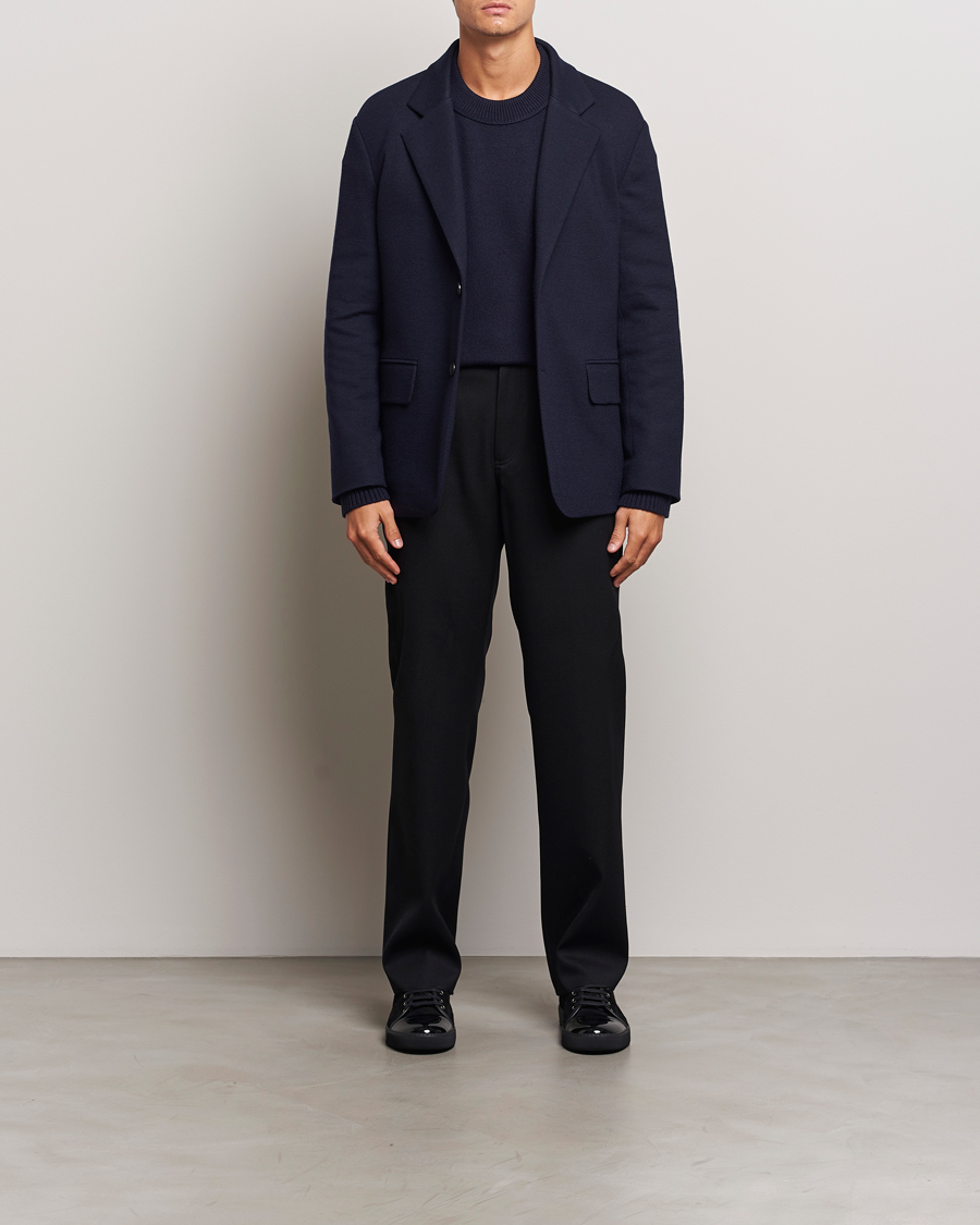 Hombres | Pantalones | Lanvin | Casual Straight Wool Trousers Black