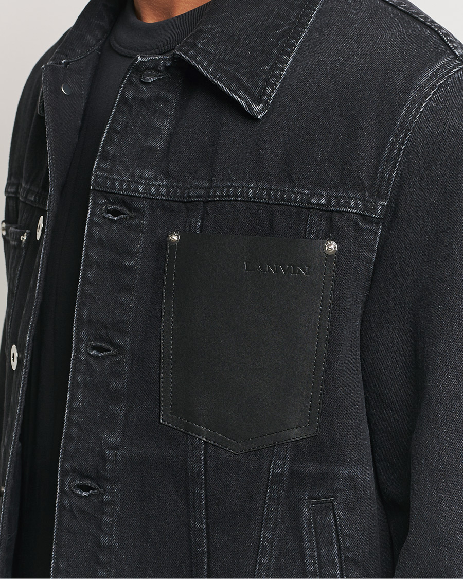 Hombres | Abrigos y chaquetas | Lanvin | Leather Pocket Denim Jacket Black