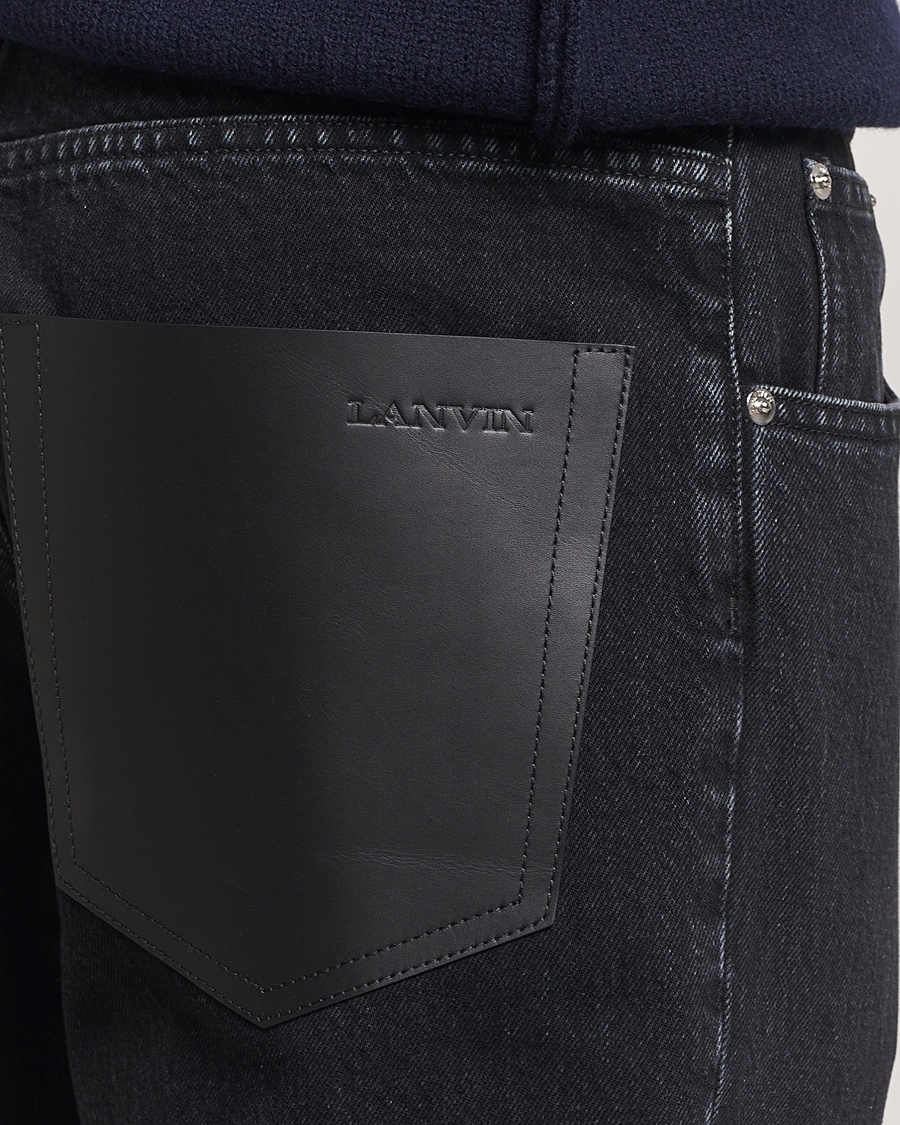 Hombres | Vaqueros | Lanvin | Leather Pocket Denim Pants Black