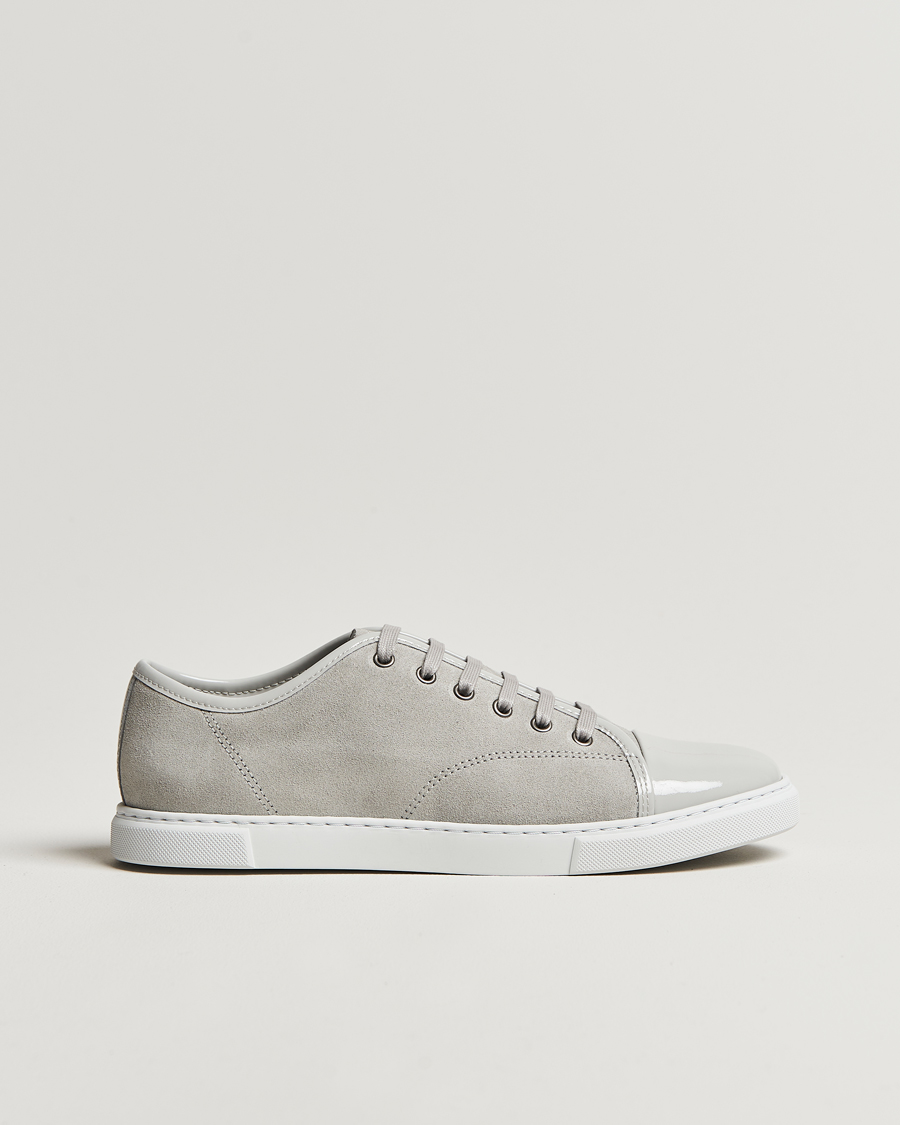 Hombres | Lanvin Womens Patent Cap Toe Sneaker Powder Gray | Lanvin | Womens Patent Cap Toe Sneaker Powder Gray