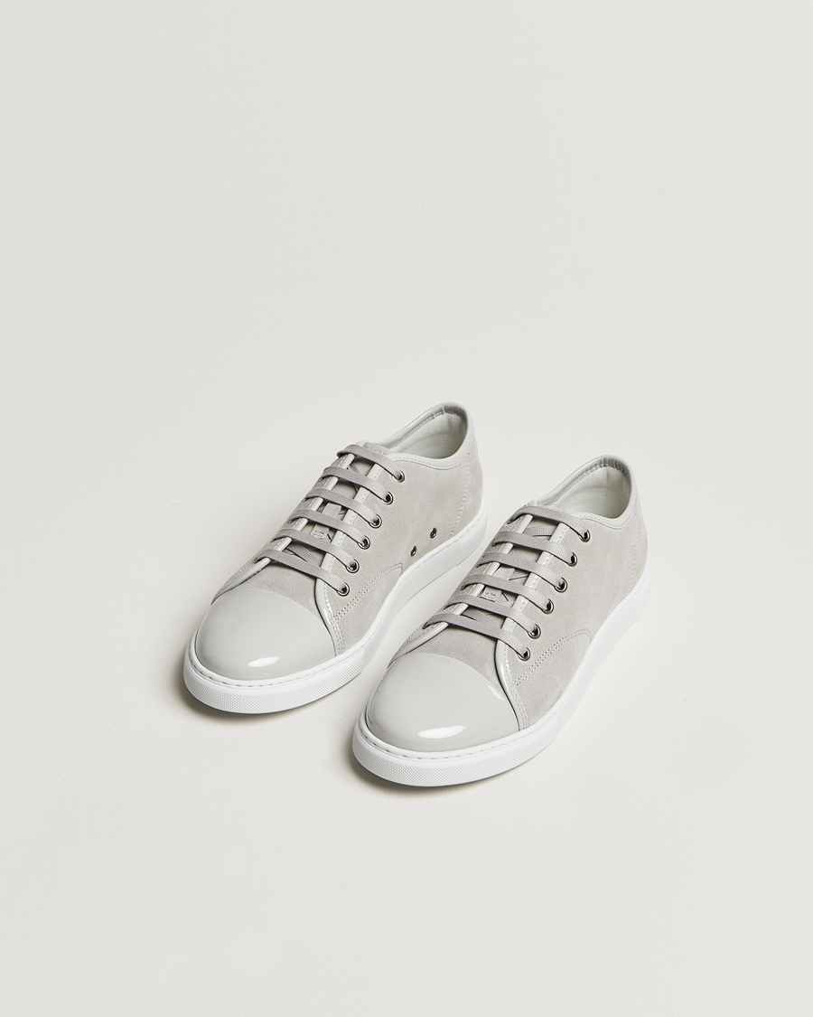 Hombres | Lanvin Womens Patent Cap Toe Sneaker Powder Gray | Lanvin | Womens Patent Cap Toe Sneaker Powder Gray