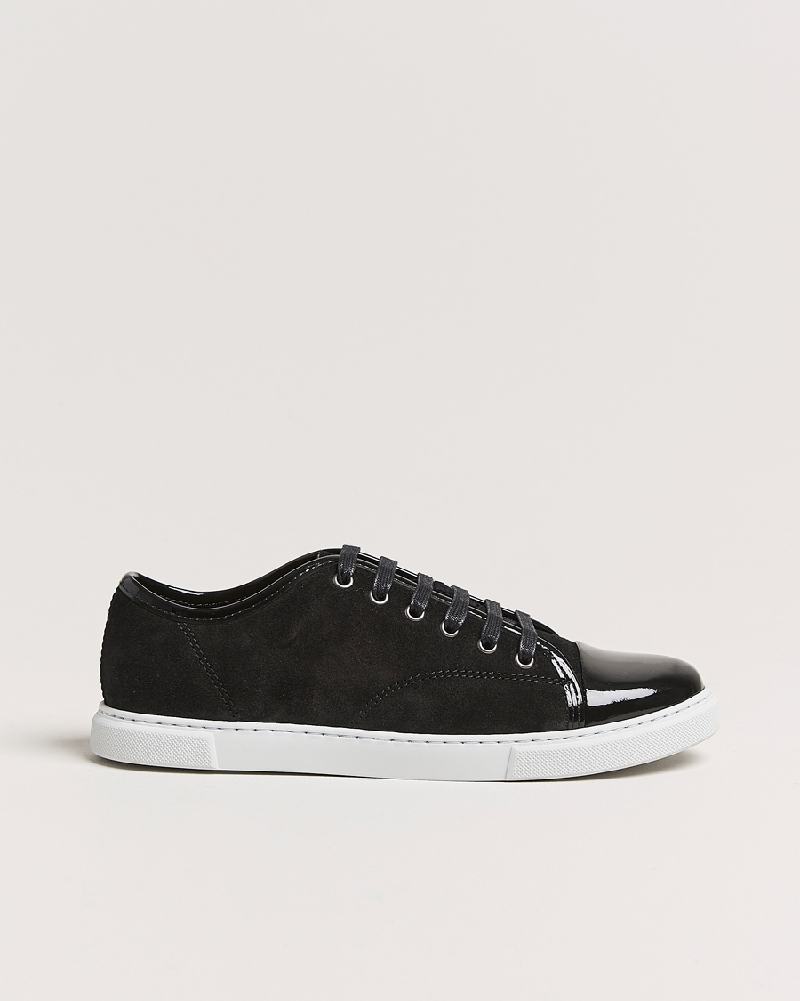 Hombres | Lanvin Womens Patent Cap Toe Sneaker Black | Lanvin | Womens Patent Cap Toe Sneaker Black
