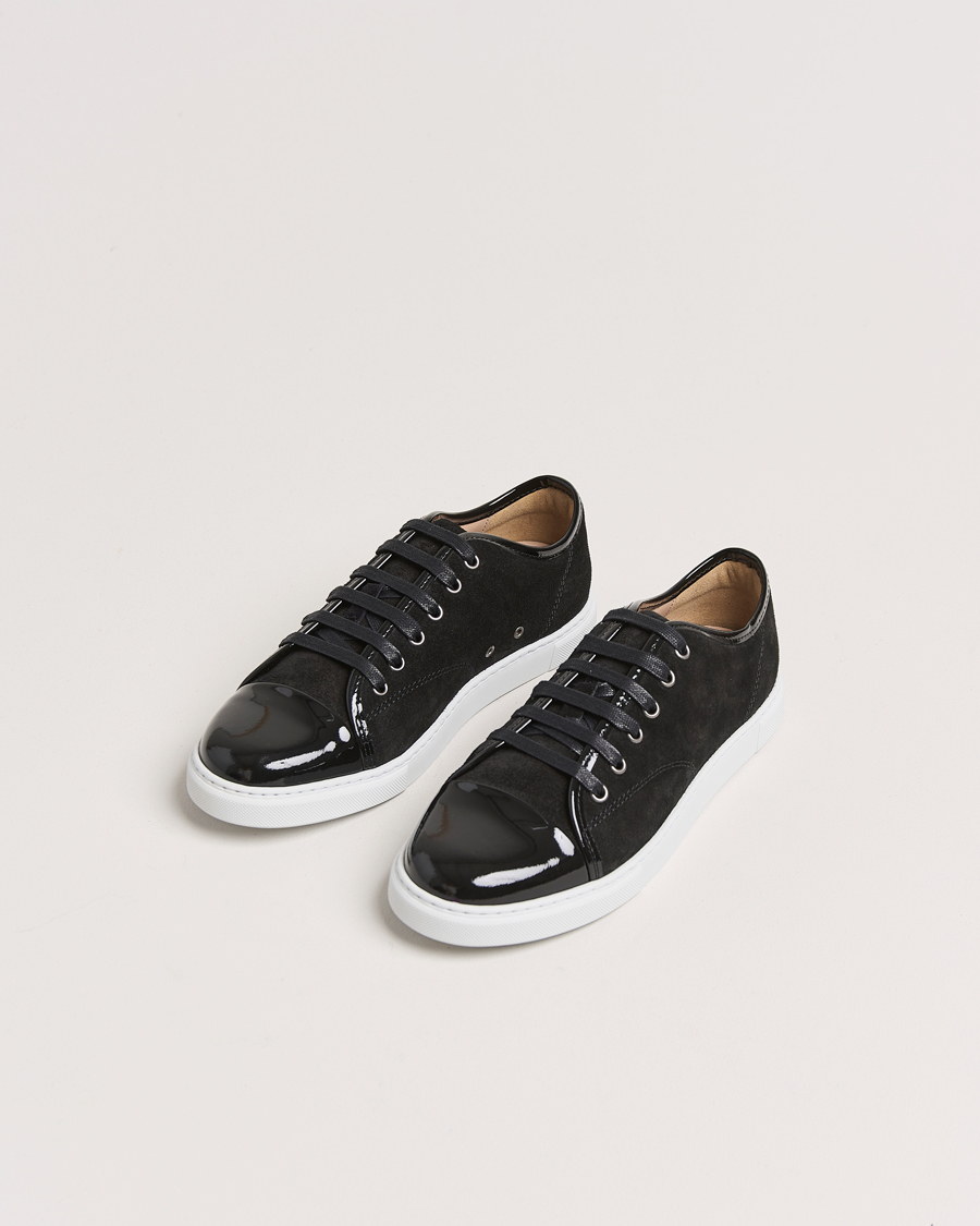 Hombres | Lanvin Womens Patent Cap Toe Sneaker Black | Lanvin | Womens Patent Cap Toe Sneaker Black