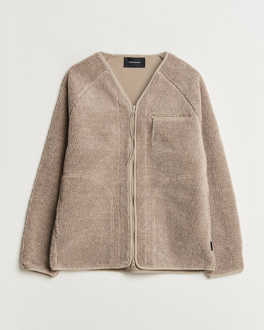 Hombres | Jerséis y prendas de punto | Peak Performance | Heavy Pile Oversized Cardigan Avid Beige