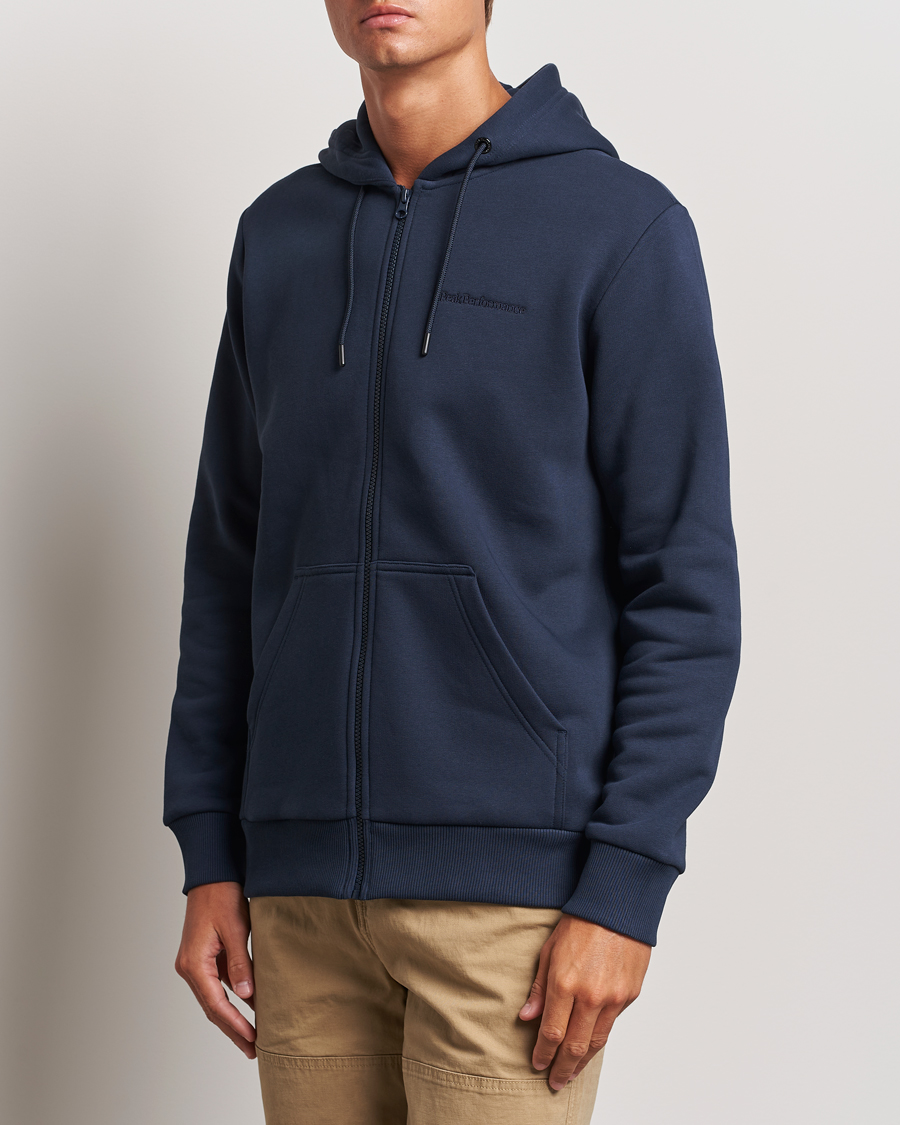 Hombres | Jerséis y prendas de punto | Peak Performance | Original Full Zip Hoodie Blue Shadow
