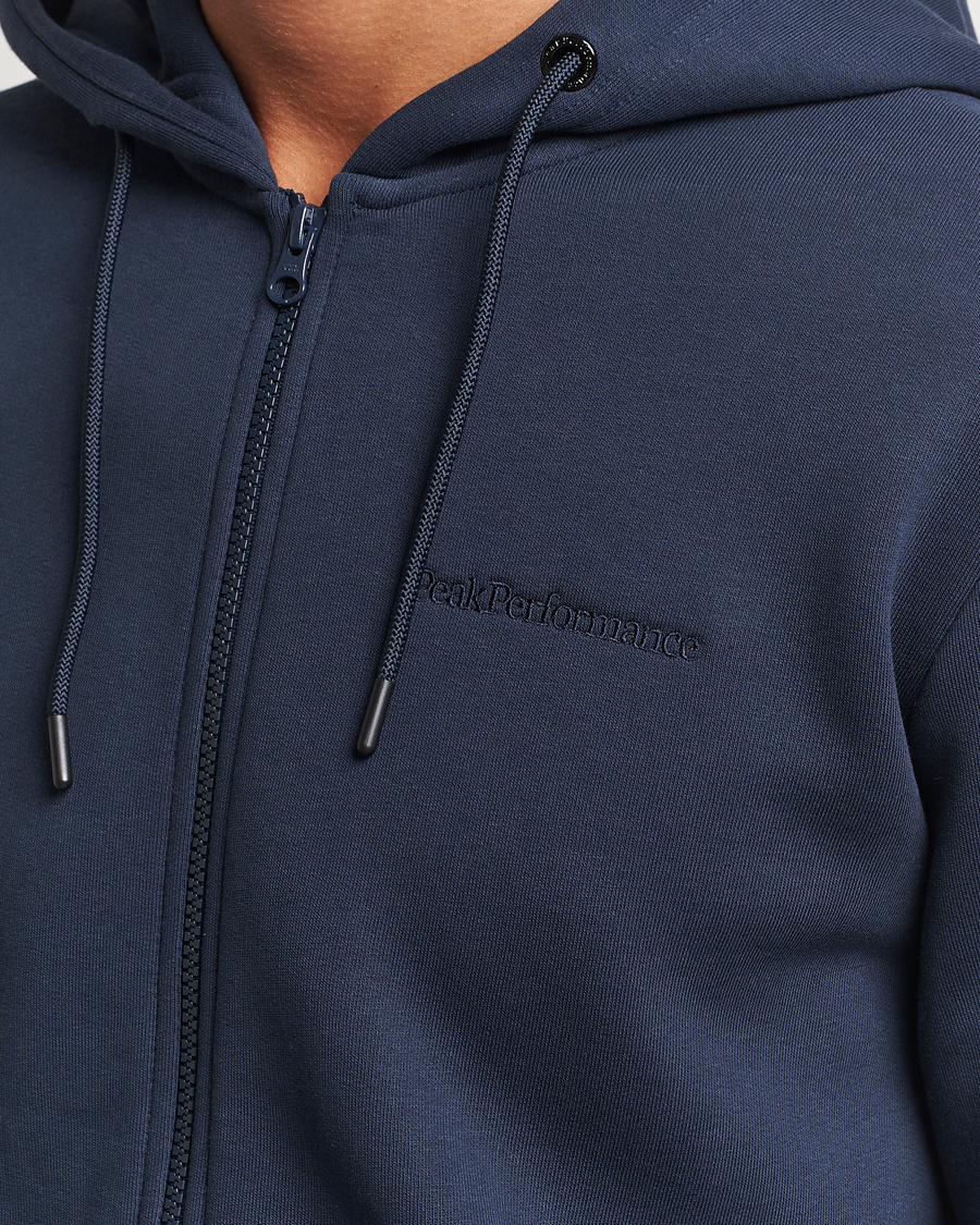 Hombres | Jerséis y prendas de punto | Peak Performance | Original Full Zip Hoodie Blue Shadow