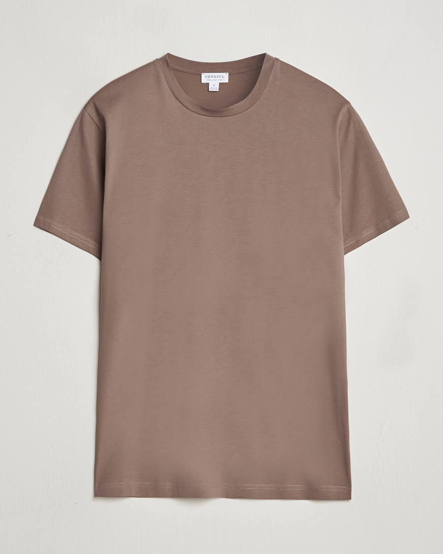 Hombres | Camisetas | Sunspel | Riviera Midweight T-Shirt Cedar
