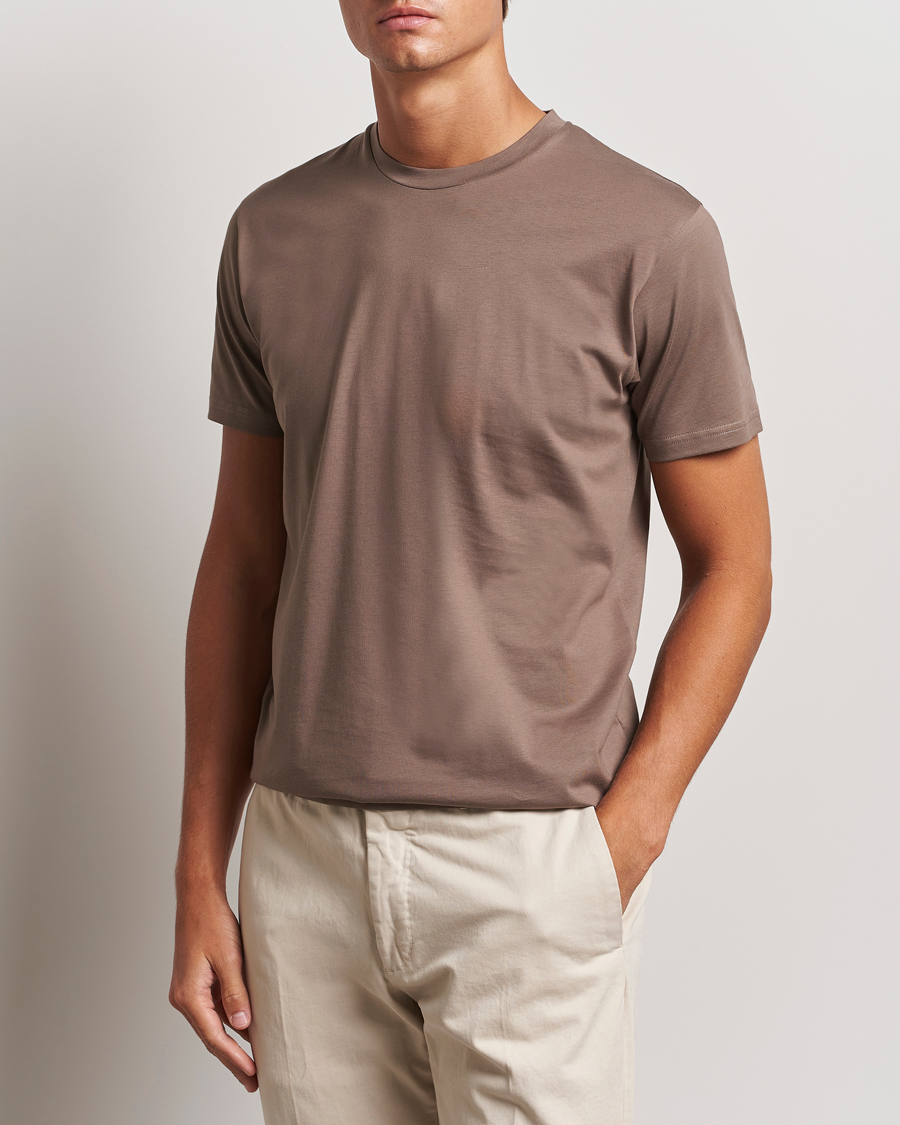 Hombres | Camisetas | Sunspel | Riviera Midweight T-Shirt Cedar
