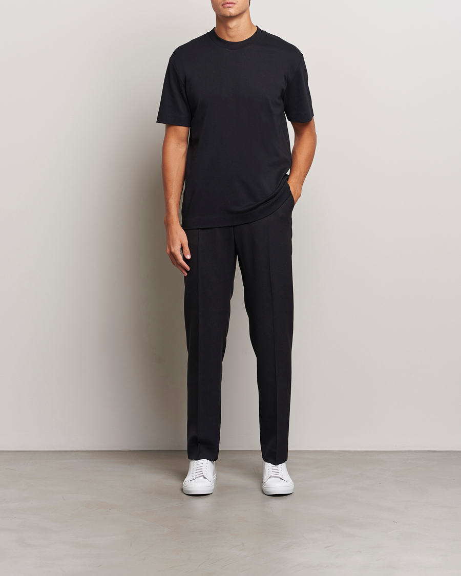 Hombres | Camisetas | Sunspel | Heavy Weight Supima Cotton T-Shirt Black