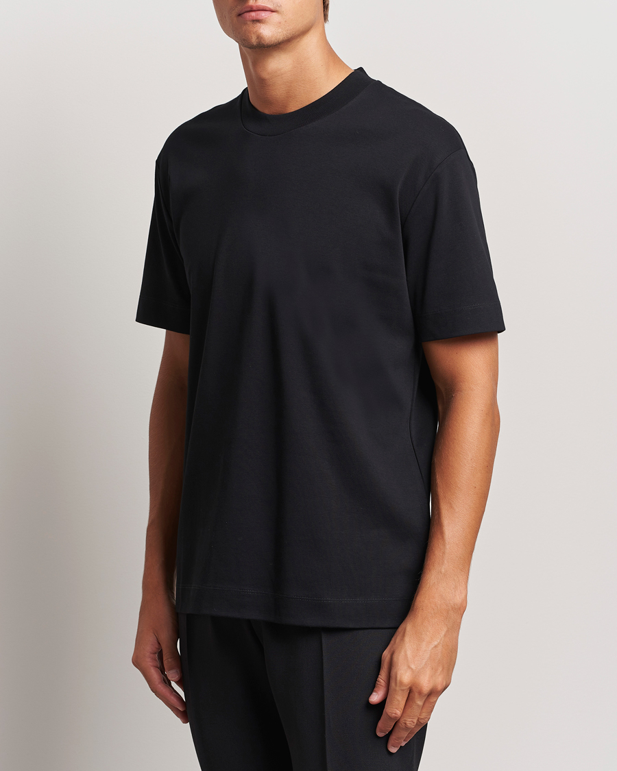 Hombres | Camisetas | Sunspel | Heavy Weight Supima Cotton T-Shirt Black