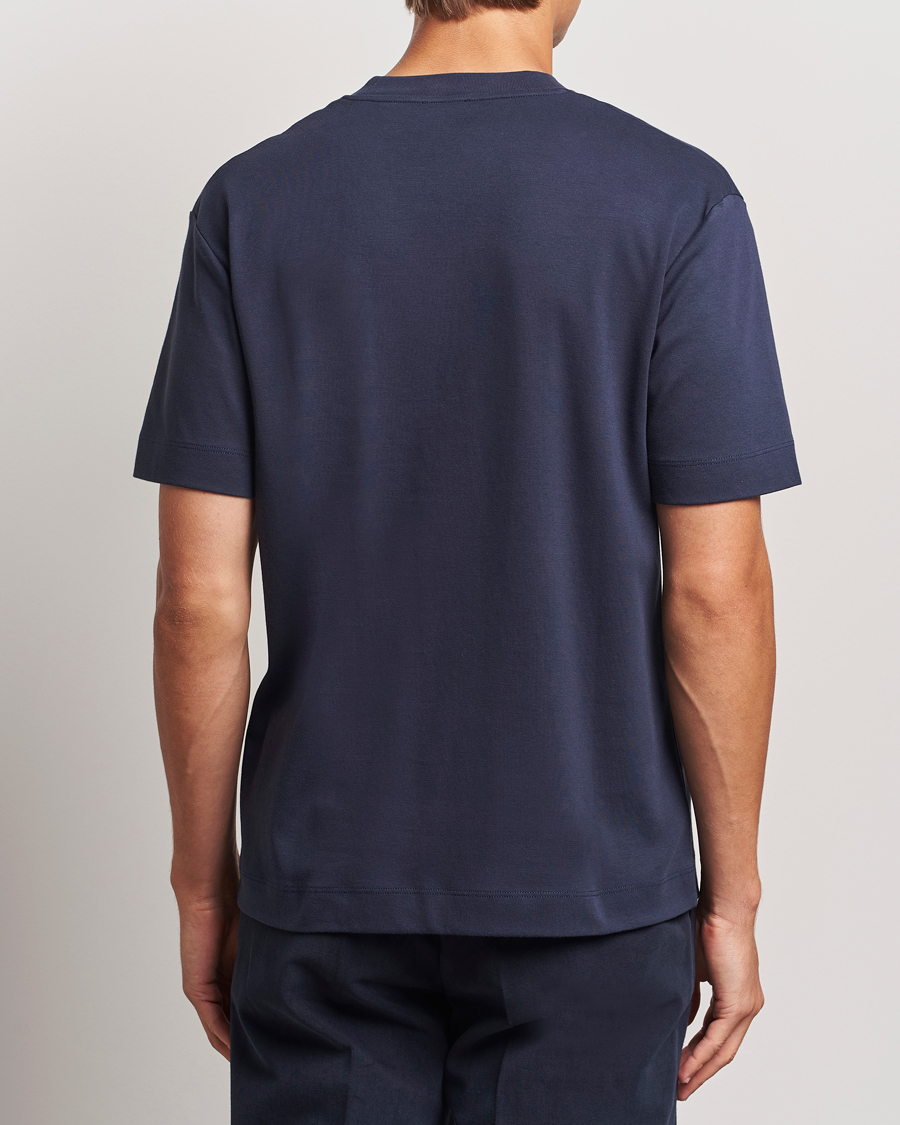 Hombres | Camisetas | Sunspel | Heavy Weight Supima Cotton T-Shirt Navy