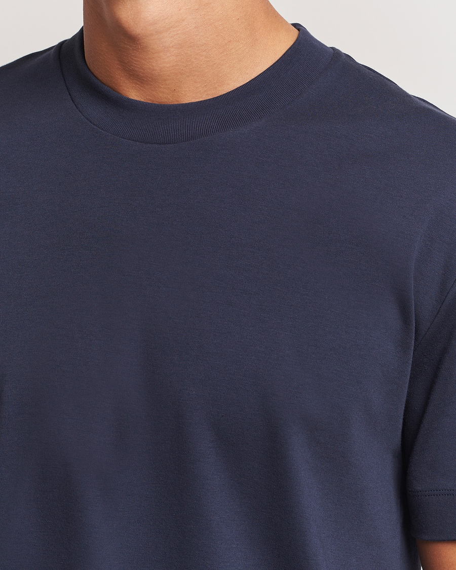 Hombres | Camisetas | Sunspel | Heavy Weight Supima Cotton T-Shirt Navy