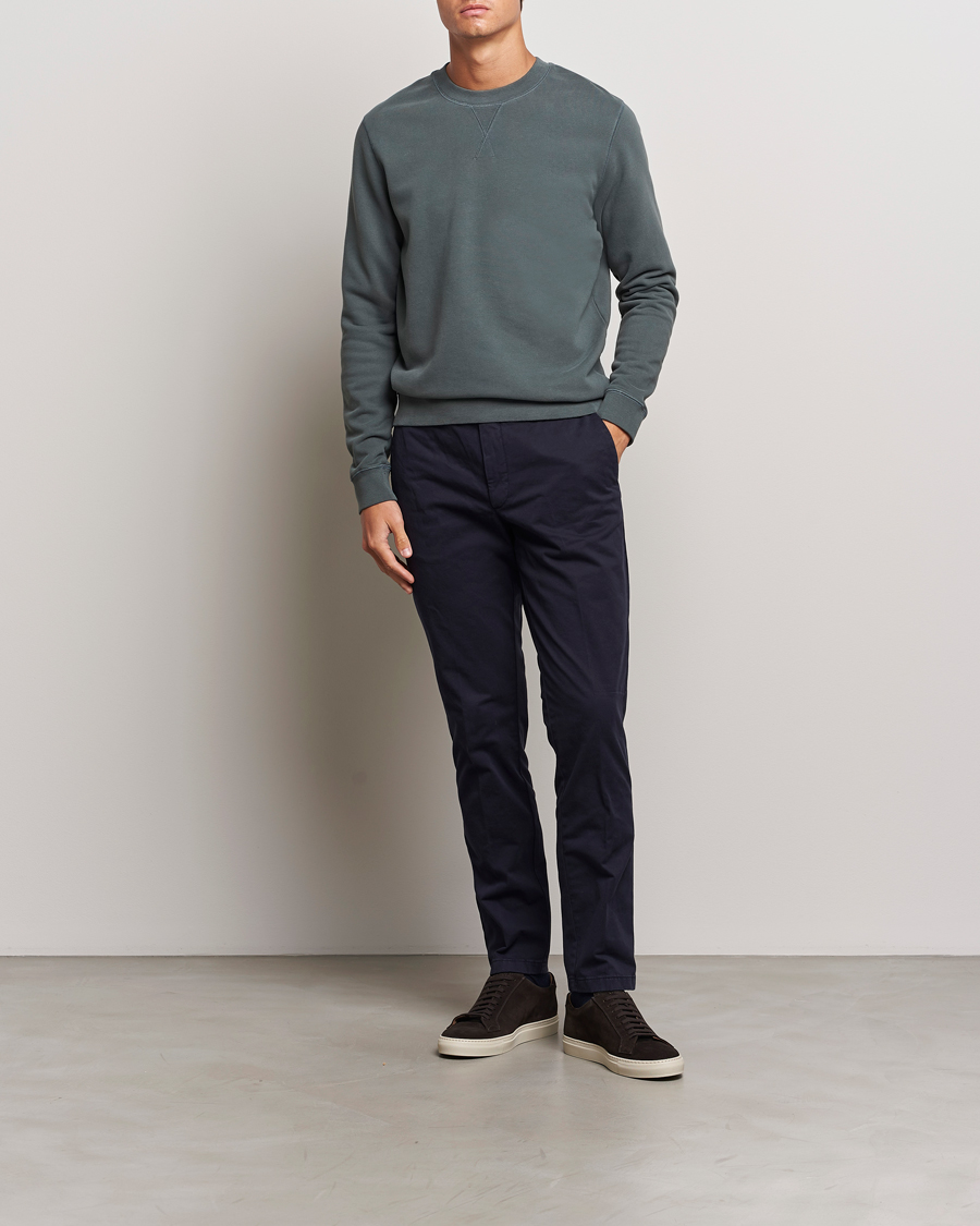 Hombres | Jerséis y prendas de punto | Sunspel | Loopback Sweatshirt Drill Green