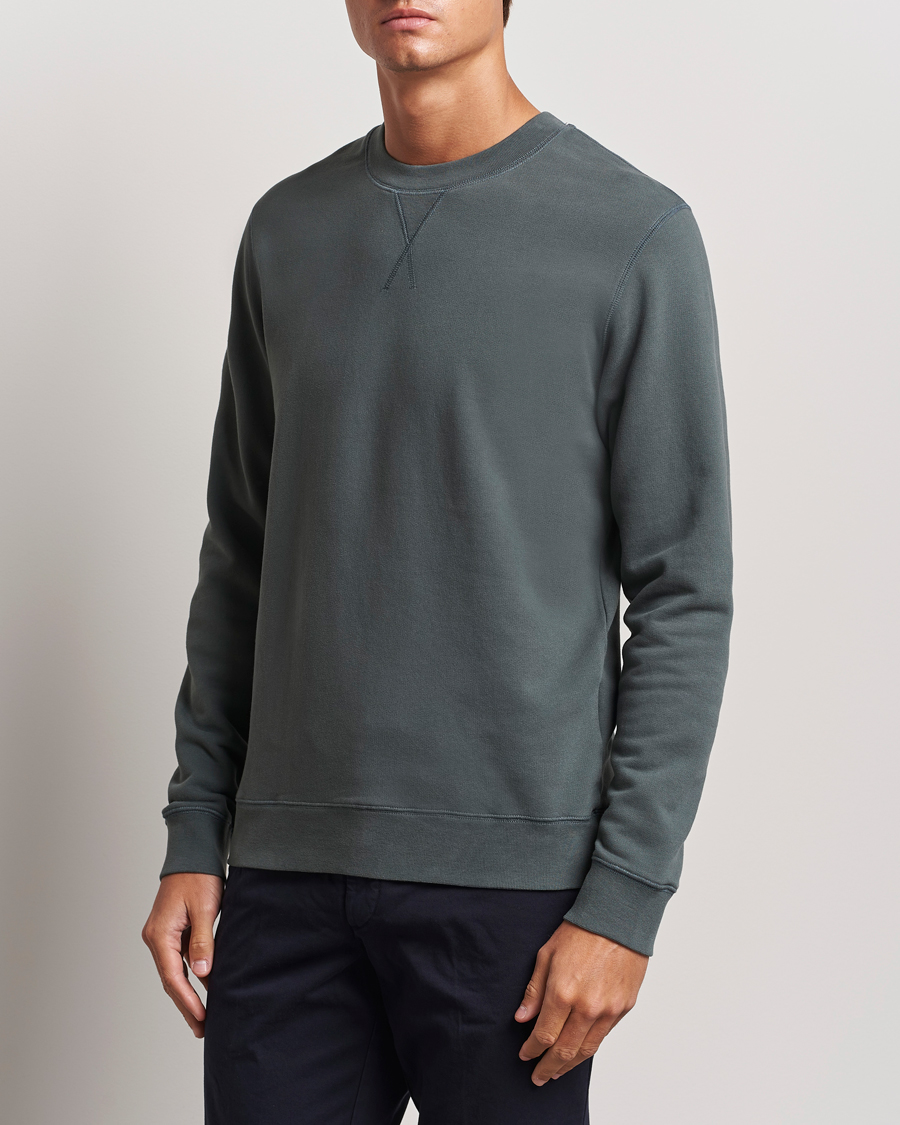Hombres | Jerséis y prendas de punto | Sunspel | Loopback Sweatshirt Drill Green