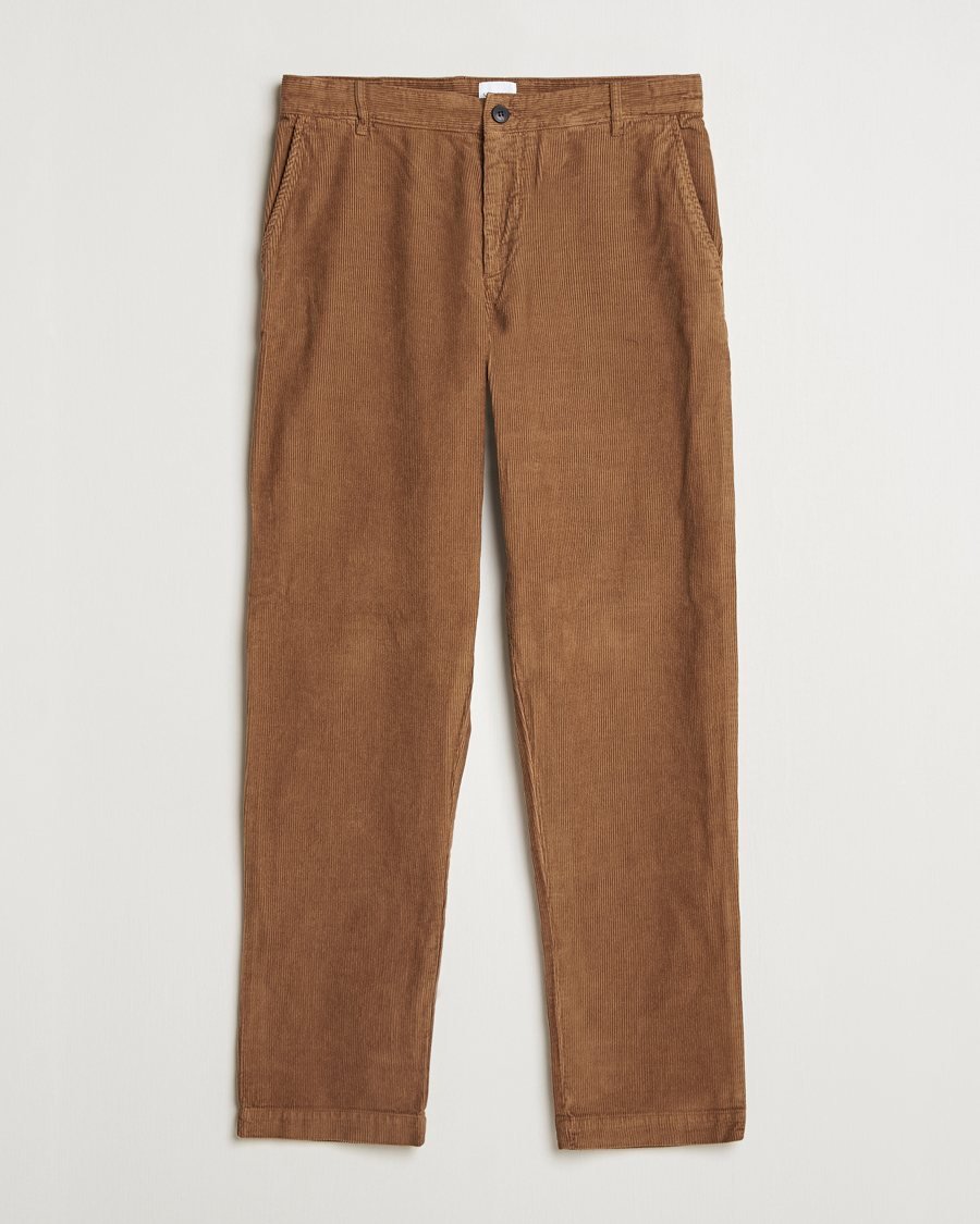 Hombres | Pantalones | Sunspel | Corduroy Chore Trousers Sandstone