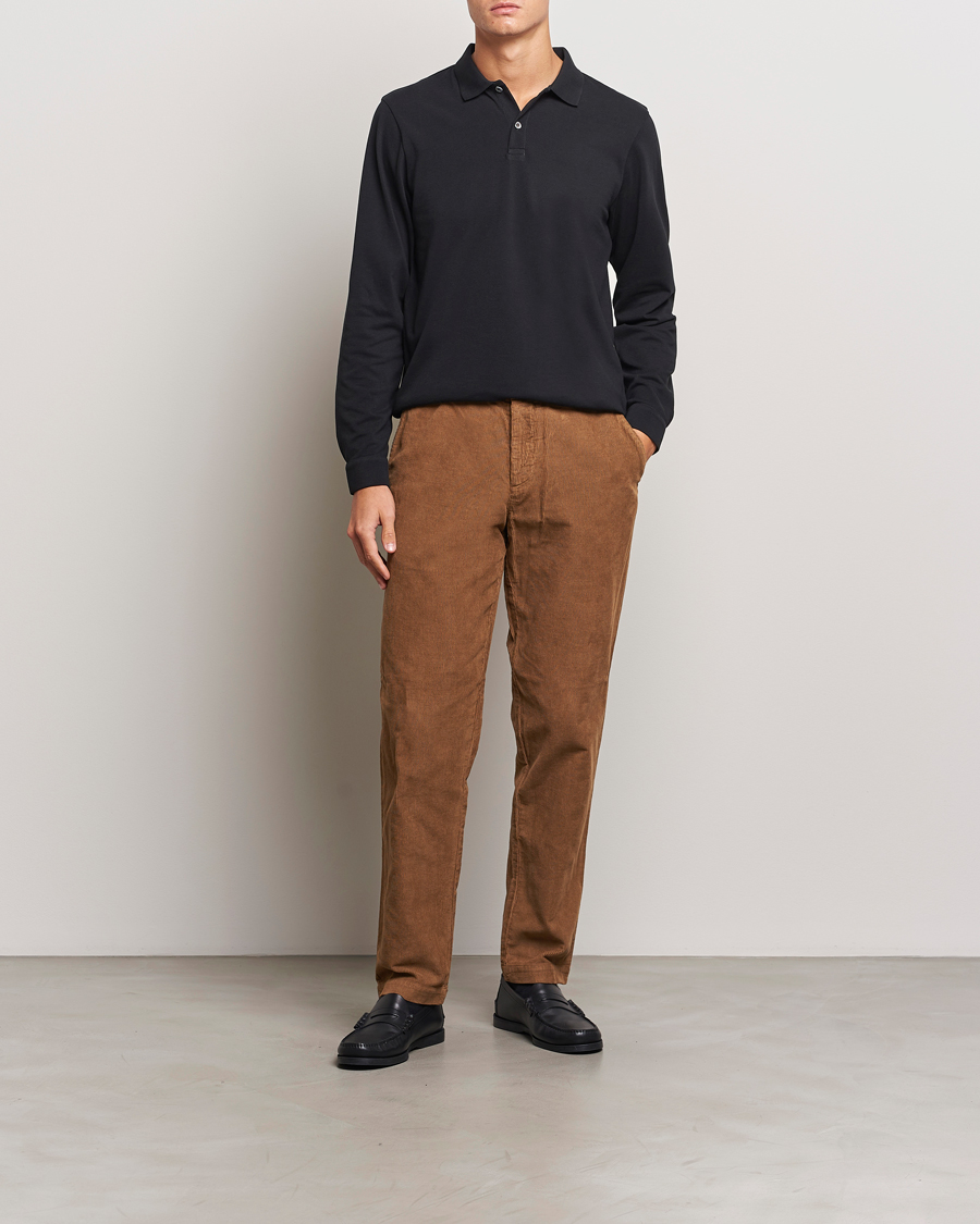 Hombres | Pantalones | Sunspel | Corduroy Chore Trousers Sandstone