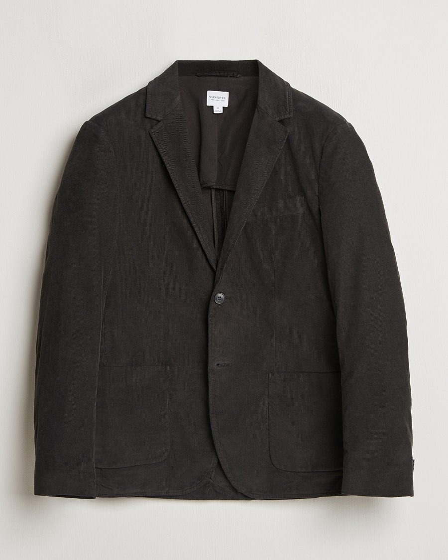 Hombres | Blazers | Sunspel | Relaxed Corduroy Blazer Coffee