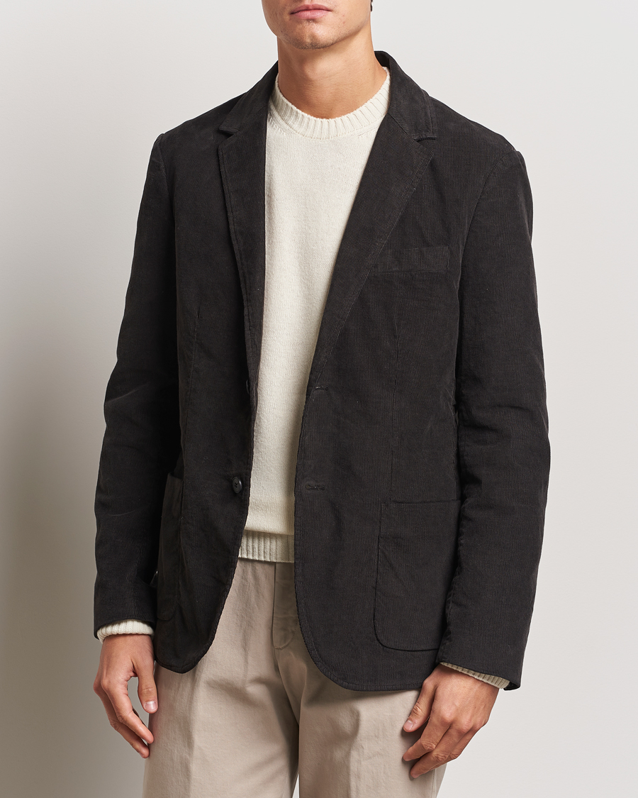 Hombres | Blazers | Sunspel | Relaxed Corduroy Blazer Coffee