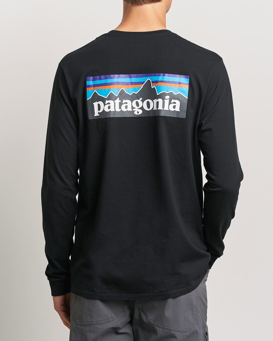 Hombres | Camisetas | Patagonia | P-6 Logo Responsibili LS T-Shirt Black