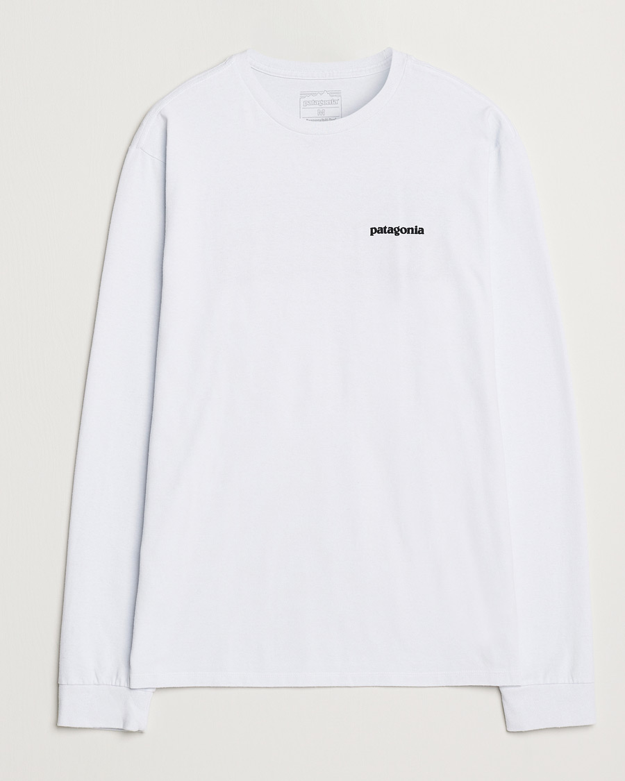 Hombres | Camisetas | Patagonia | P-6 Logo Responsibili LS T-Shirt White