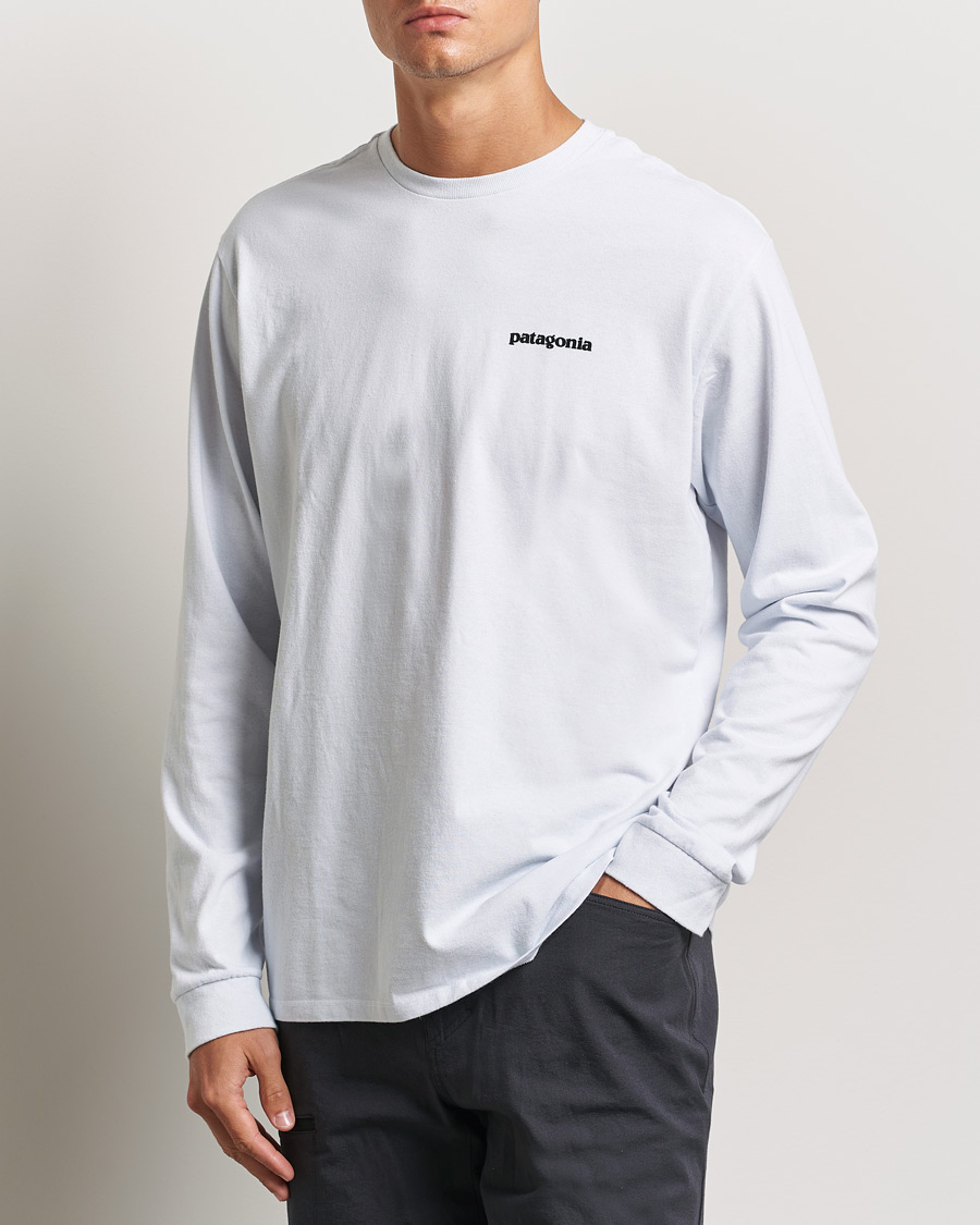 Hombres | Camisetas | Patagonia | P-6 Logo Responsibili LS T-Shirt White
