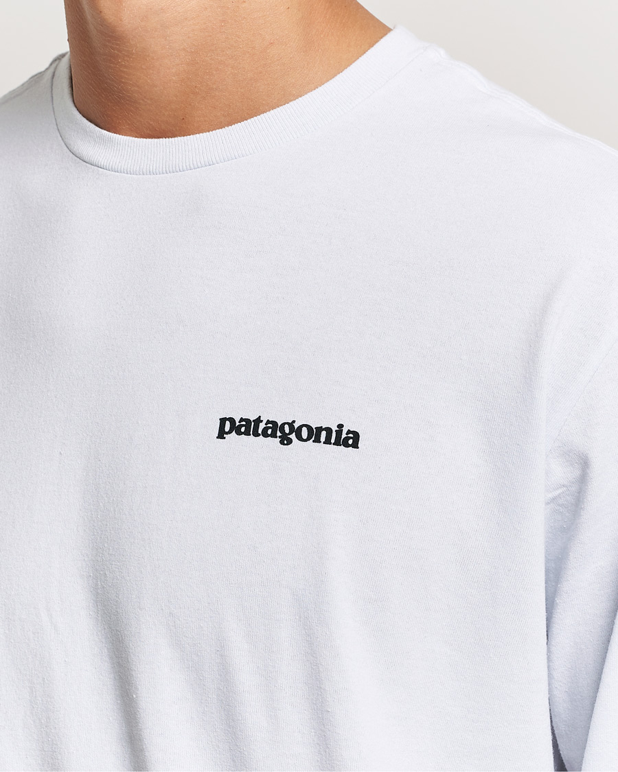 Hombres | Camisetas | Patagonia | P-6 Logo Responsibili LS T-Shirt White