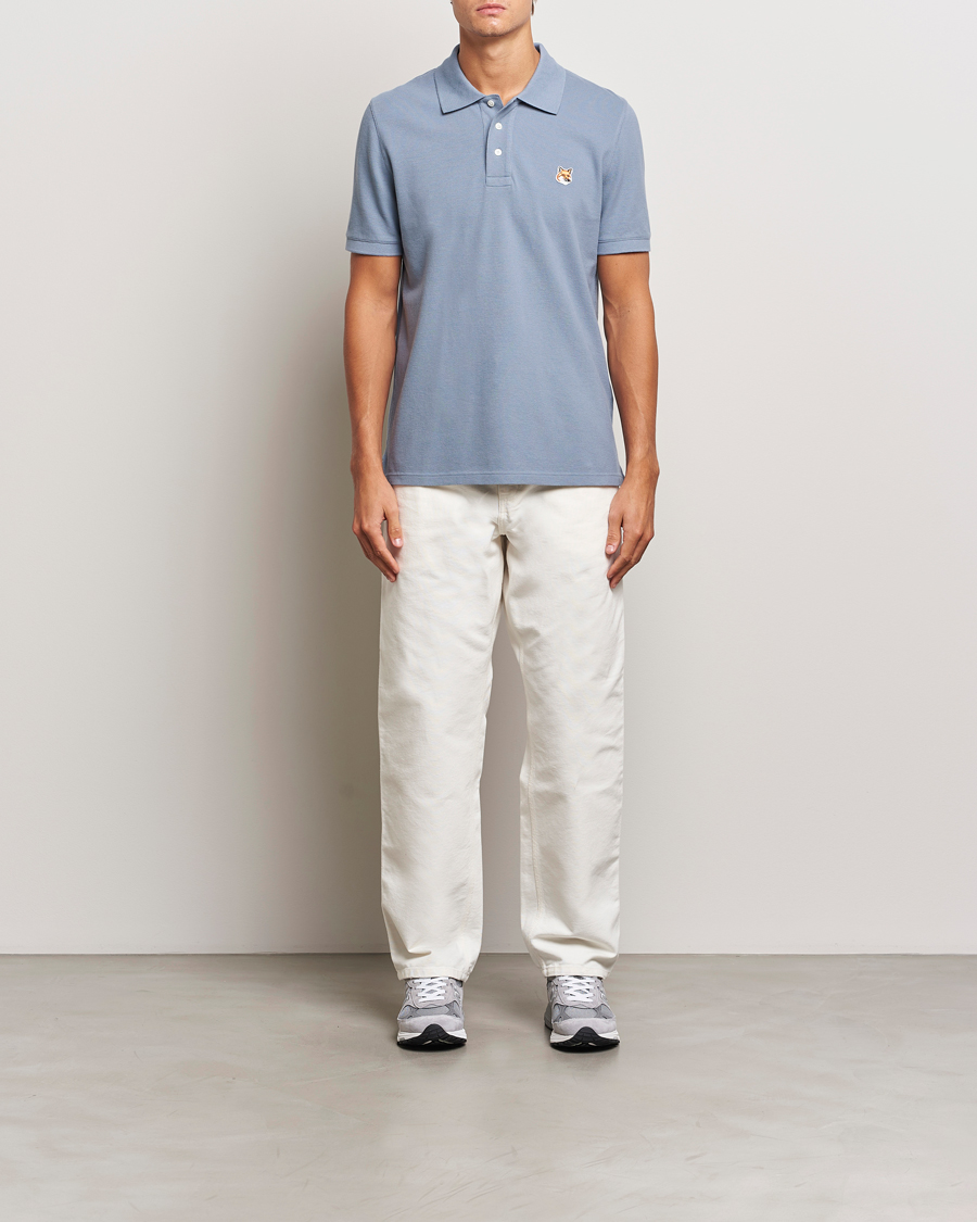 Hombres | Polos | Maison Kitsuné | Fox Head Polo Moonlight Blue