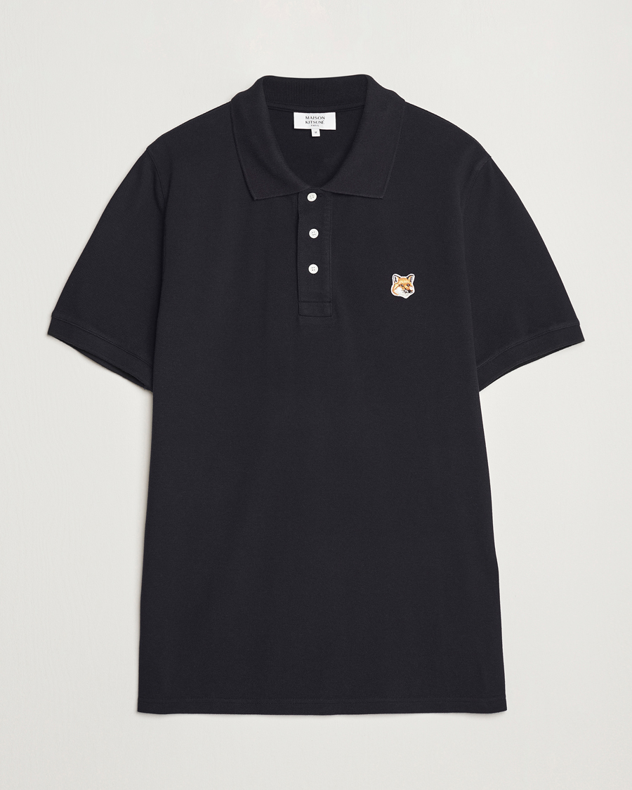 Hombres | Polos | Maison Kitsuné | Fox Head Polo Black