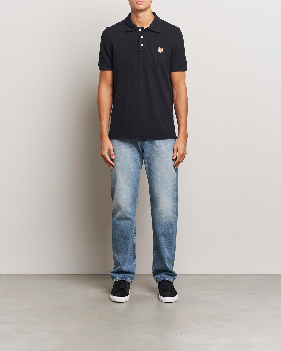 Hombres | Polos | Maison Kitsuné | Fox Head Polo Black