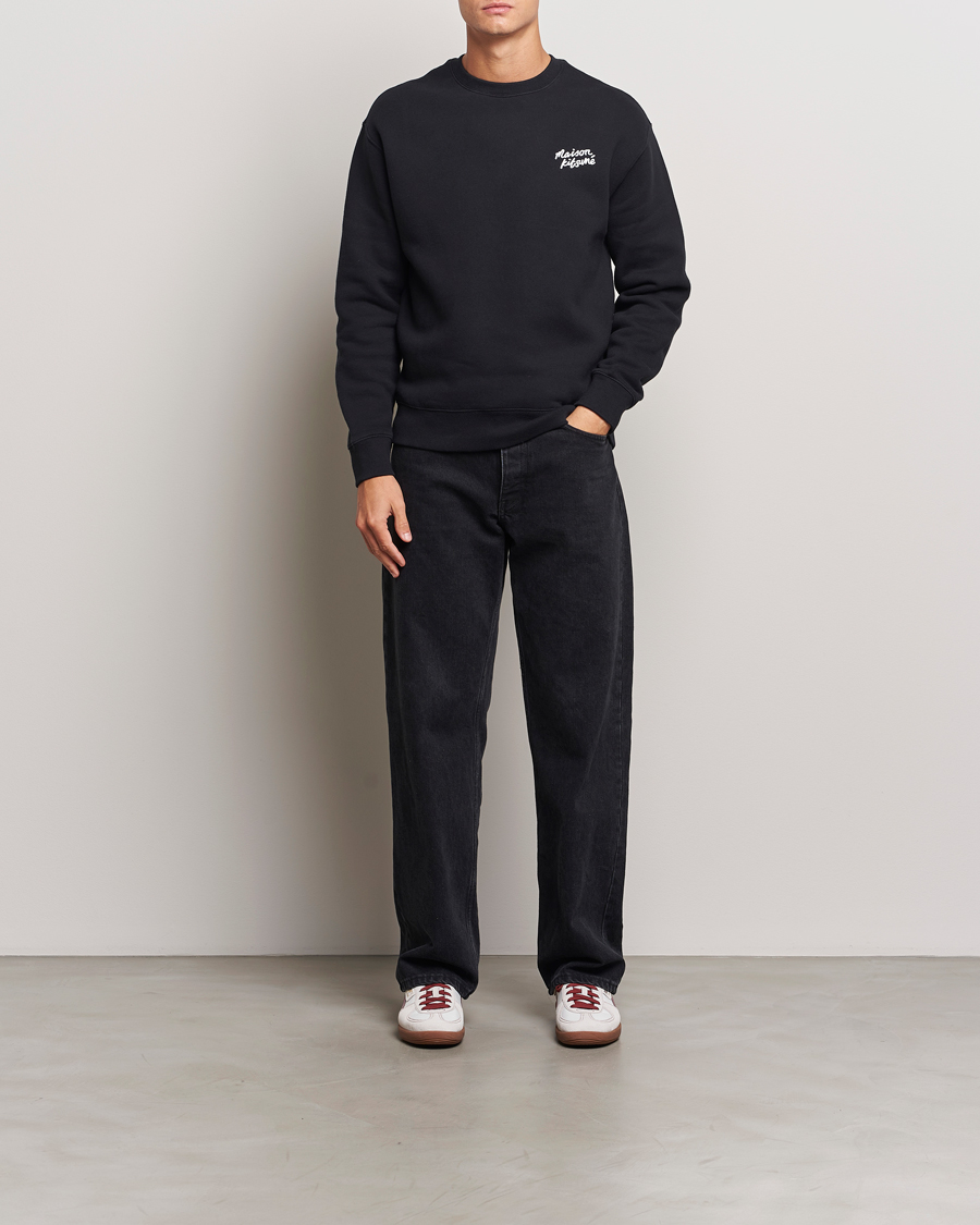 Hombres | Jerséis y prendas de punto | Maison Kitsuné | Mini Handwriting Sweatshirt Black