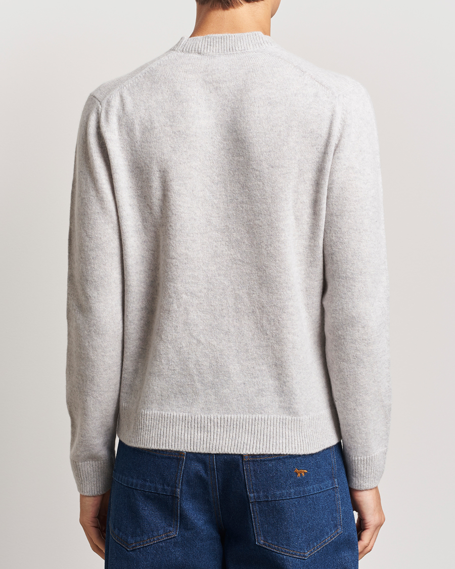 Hombres | Jerséis y prendas de punto | Maison Kitsuné | Bold Fox Lambswool Crew Neck Light Grey Melange