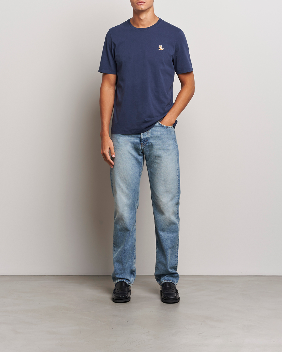 Hombres | Camisetas | Maison Kitsuné | Chillax Fox T-Shirt Eclipse Blue