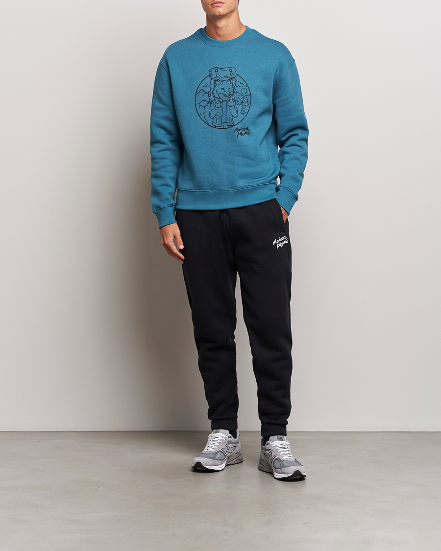 Hombres | Jerséis y prendas de punto | Maison Kitsuné | Ramblin Fox Sweatshirt Lake Blue