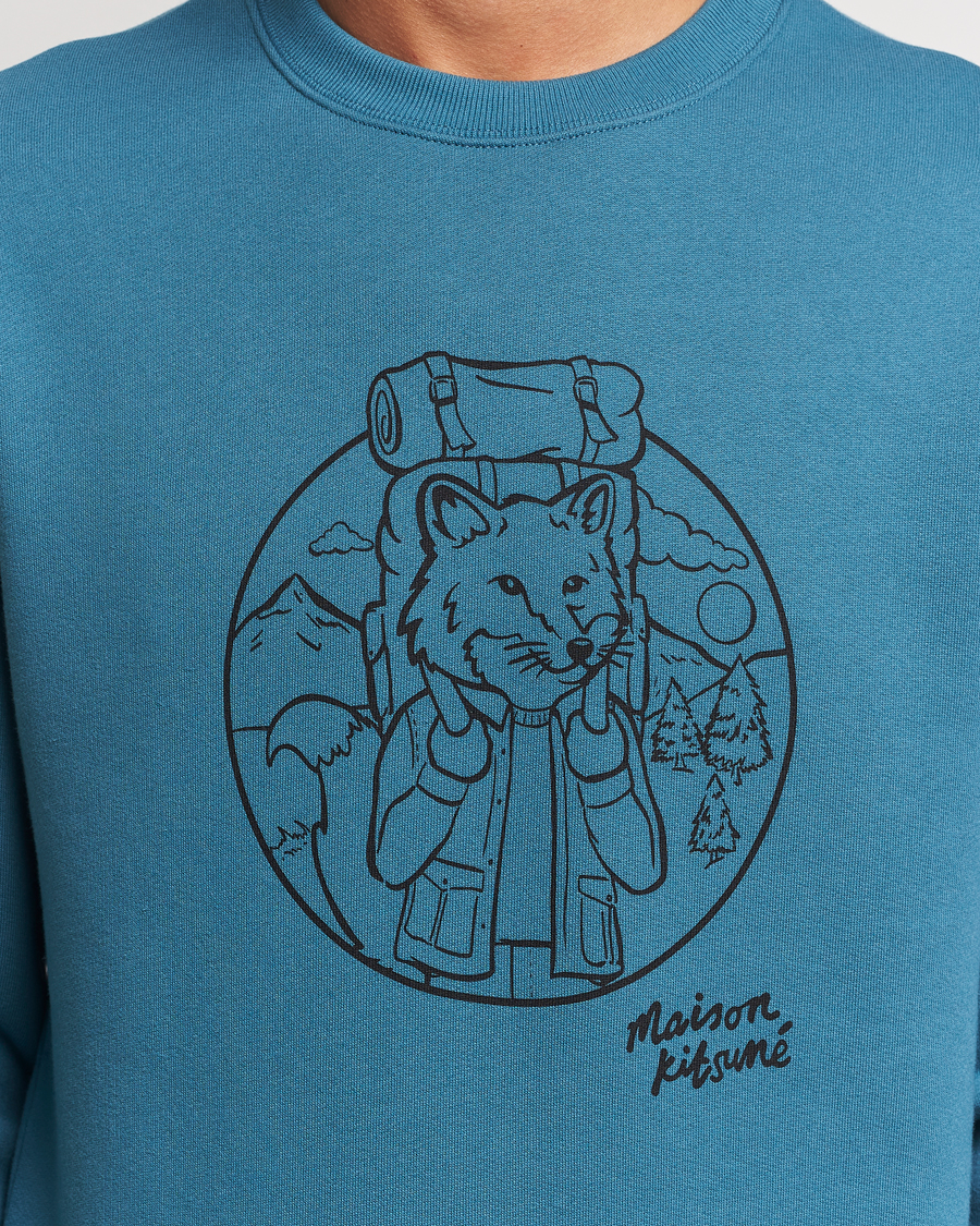 Hombres | Jerséis y prendas de punto | Maison Kitsuné | Ramblin Fox Sweatshirt Lake Blue