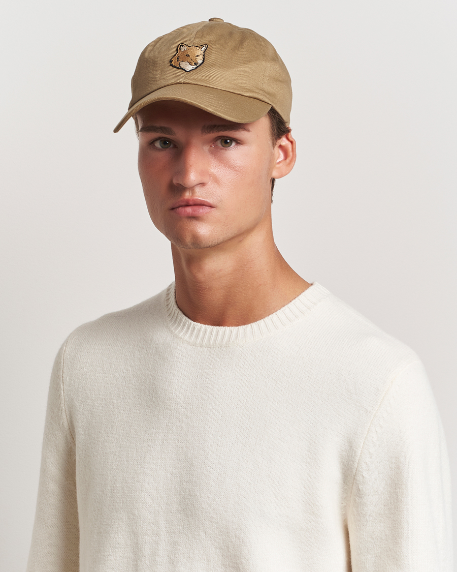 Hombres | Maison Kitsuné Fox Head Cap Chino Beige | Maison Kitsuné | Fox Head Cap Chino Beige