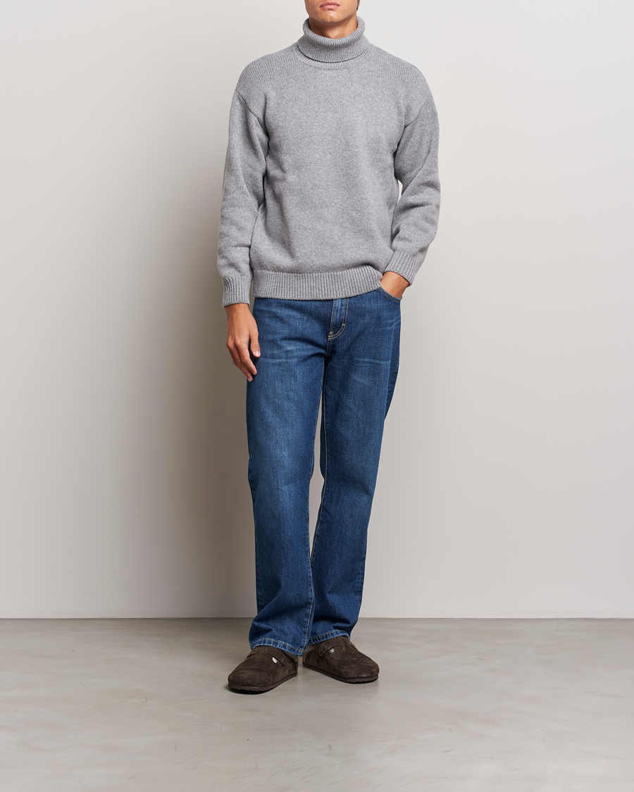 Hombres | Jerséis y prendas de punto | Colorful Standard | Merino Wool Turtleneck Heather Grey