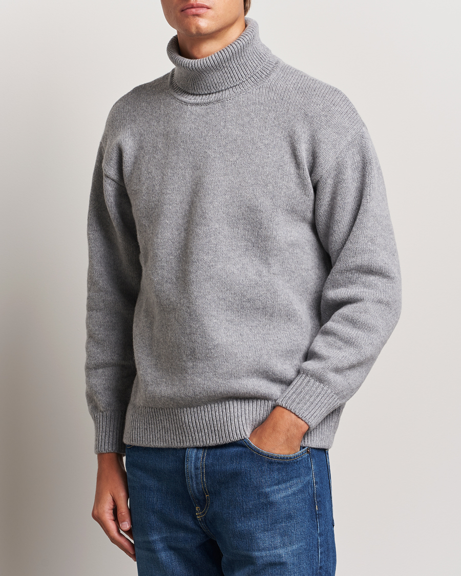 Hombres | Jerséis y prendas de punto | Colorful Standard | Merino Wool Turtleneck Heather Grey